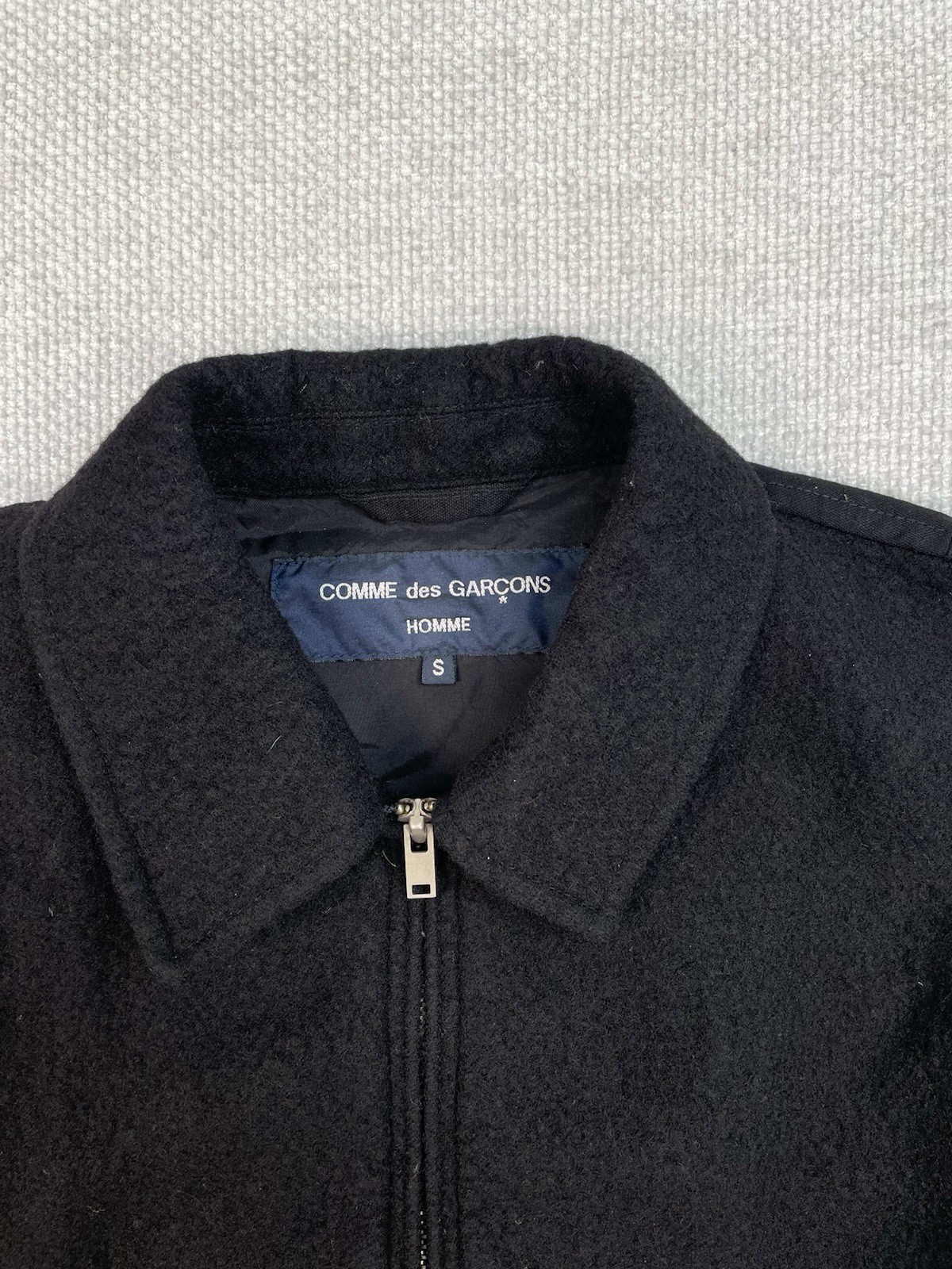 CDG Comme Des Garçons Homme Men’s Jacket Size Small Black Fleece Wool
