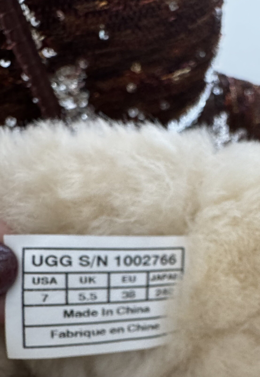 UGG CLASSIC SEQUIN AUTUMN SILVER 2 TONE HOLIDAY EDITION WOMEN SIZE 7 RARE 🔥