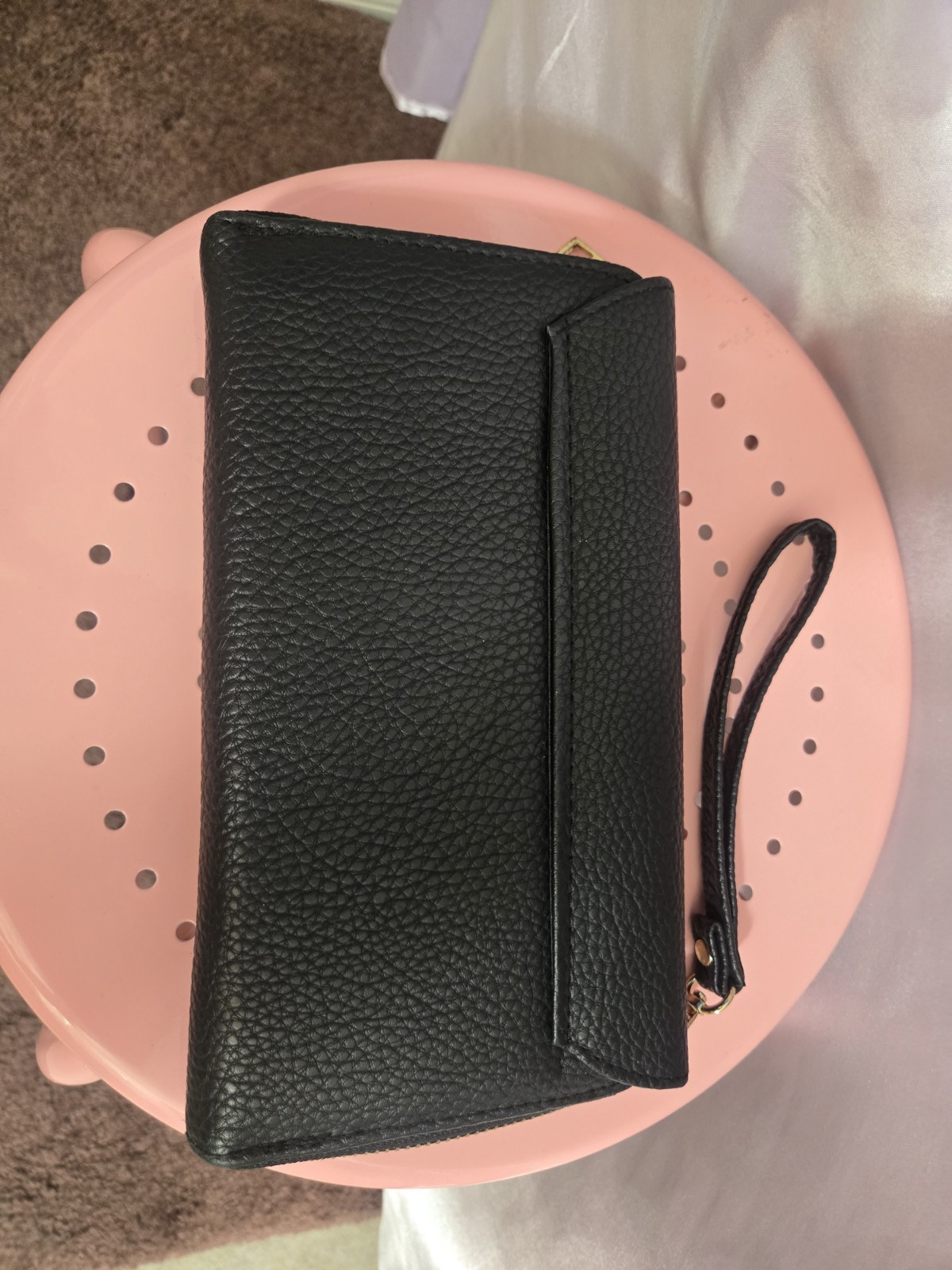 Leather Black Wristlet