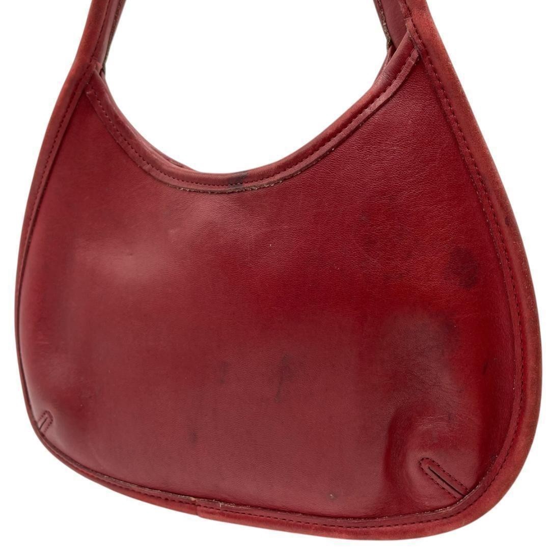 Coach Ergo Handbag Shoulder Bag 9027 Leather Red Vintage Authentic Used Japan
