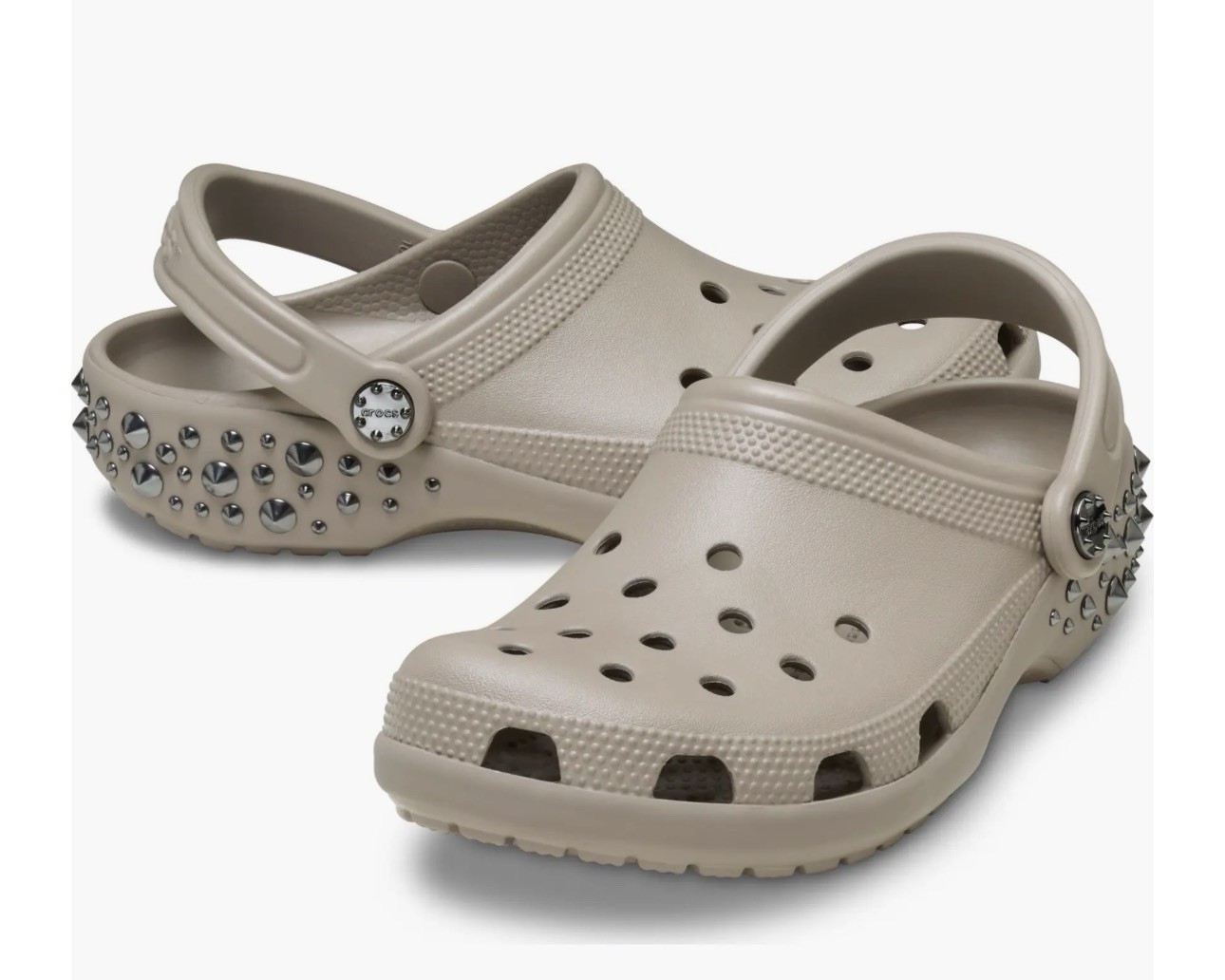 NEW CROCS W110/ M8 Classic Studded Clog 211596-001 Taupe