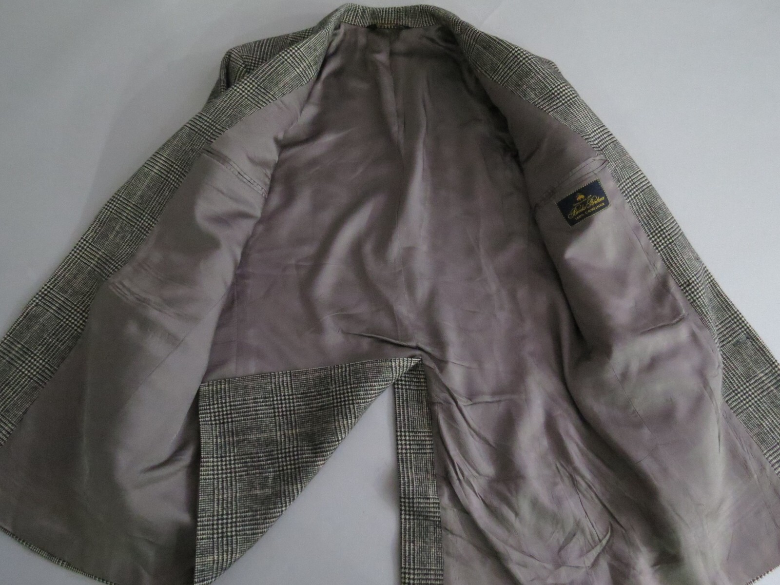 VTG Brooks Brothers EST 100% camel Hair hounds tooth check sport coat 42 L