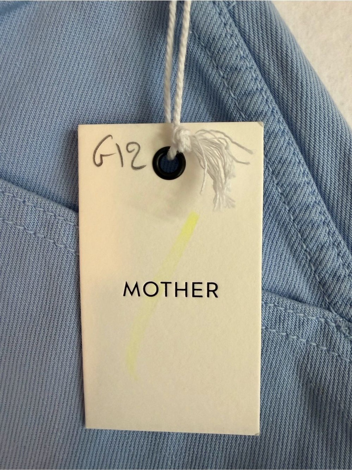 NWT MOTHER Superior The Bee’s Knees Stud Finer Sneak Vista Blue Pants 25