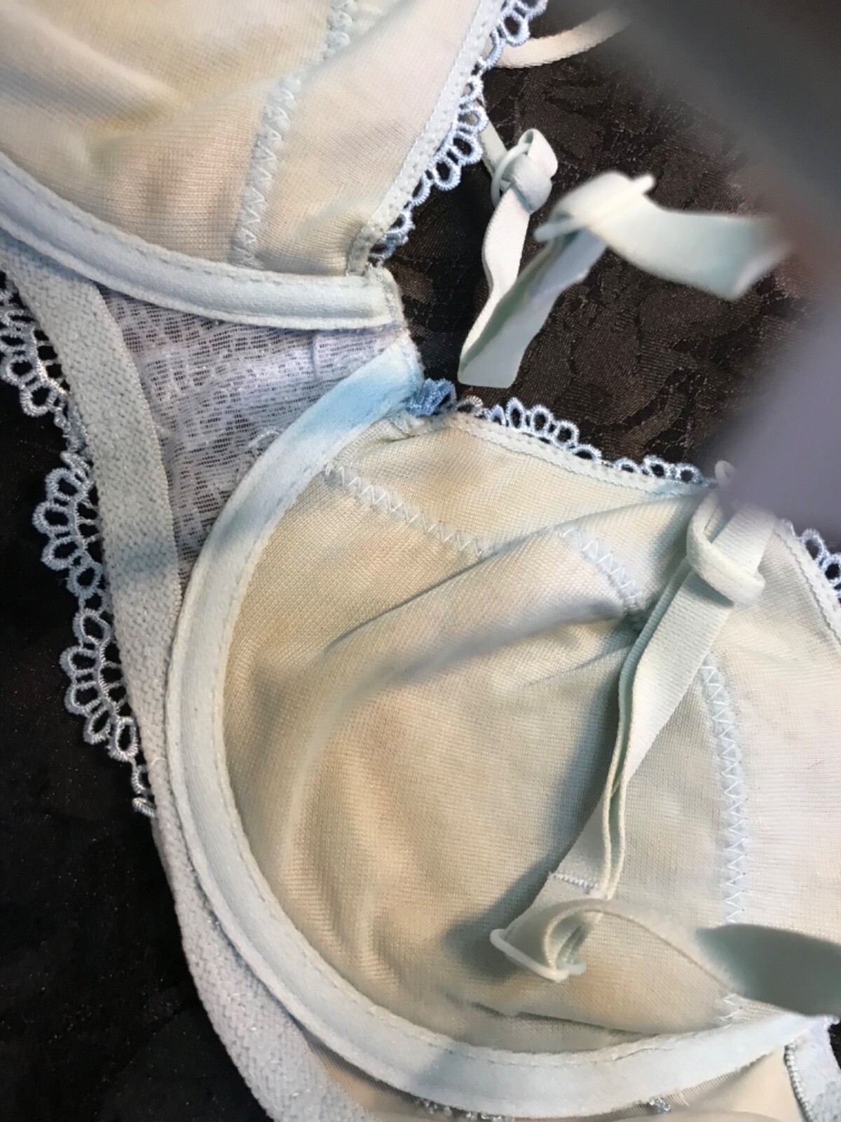 Bra Unbrandedd Size us 34b it2b eu75b underwired unpaded blue white