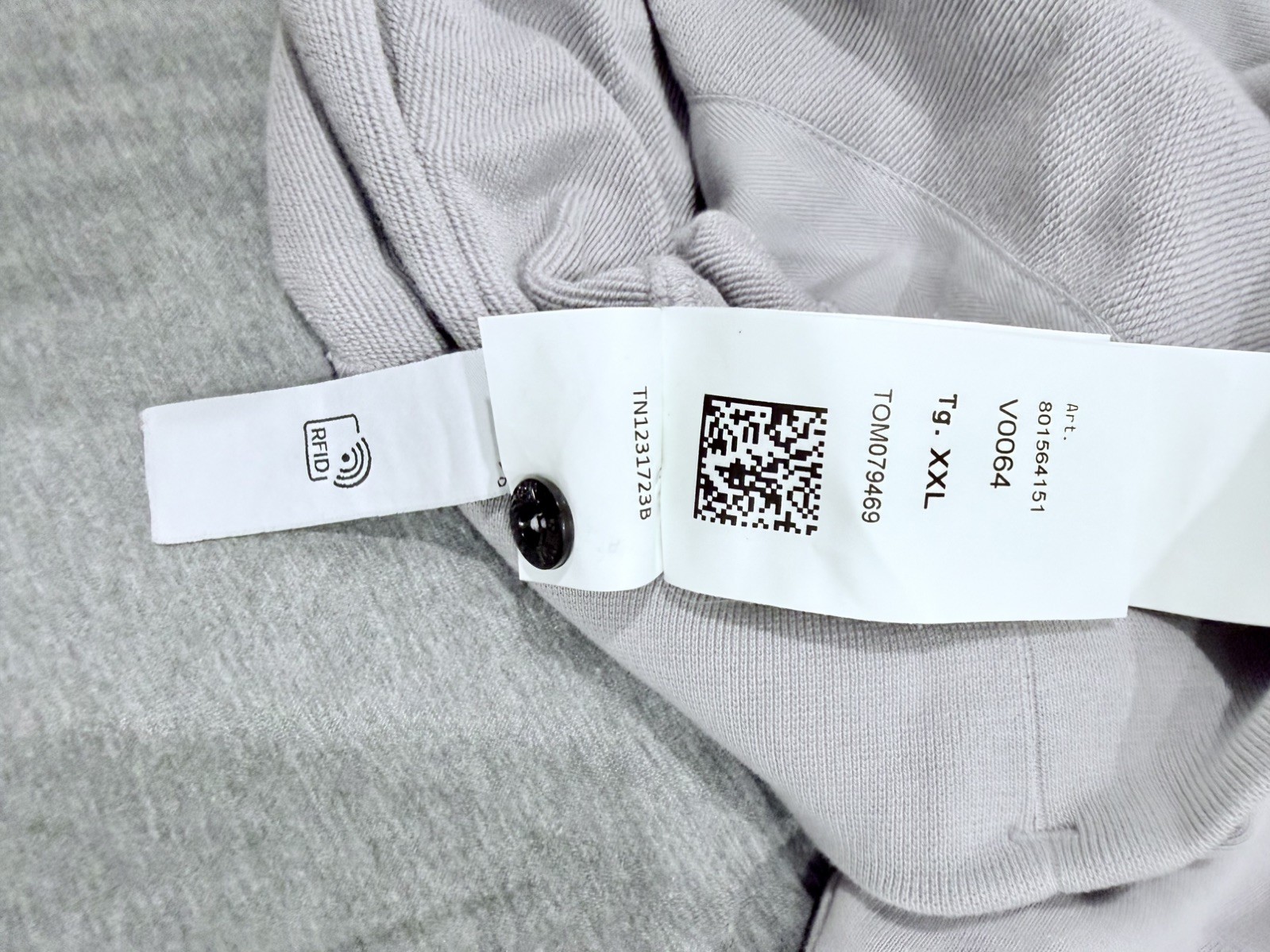 Stone Island Logo Patch Jersey Cotton Hoodie Anthracite Grey
