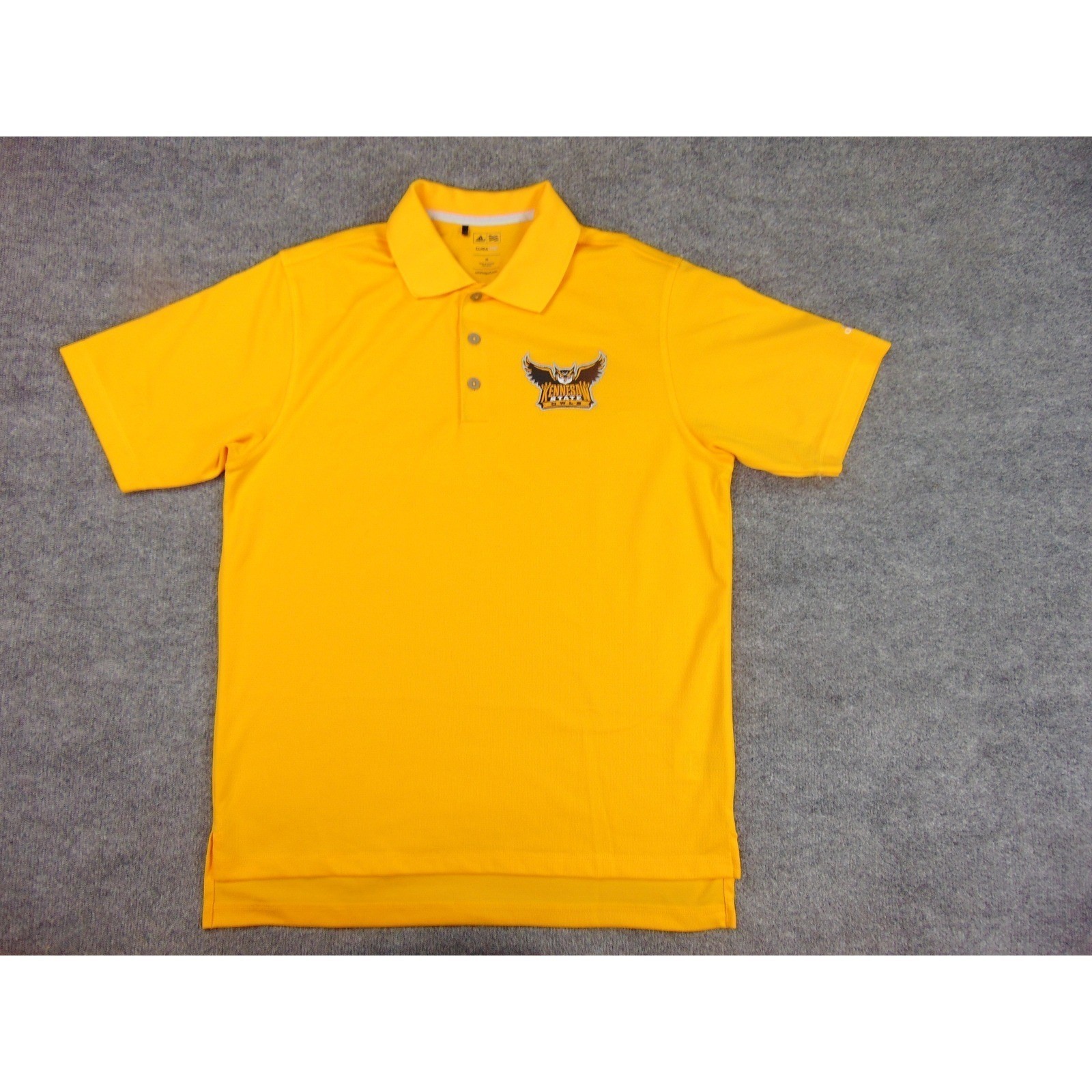 Kennesaw State Owls Polo Mens Medium Adidas Yellow Solid Climalite Golf