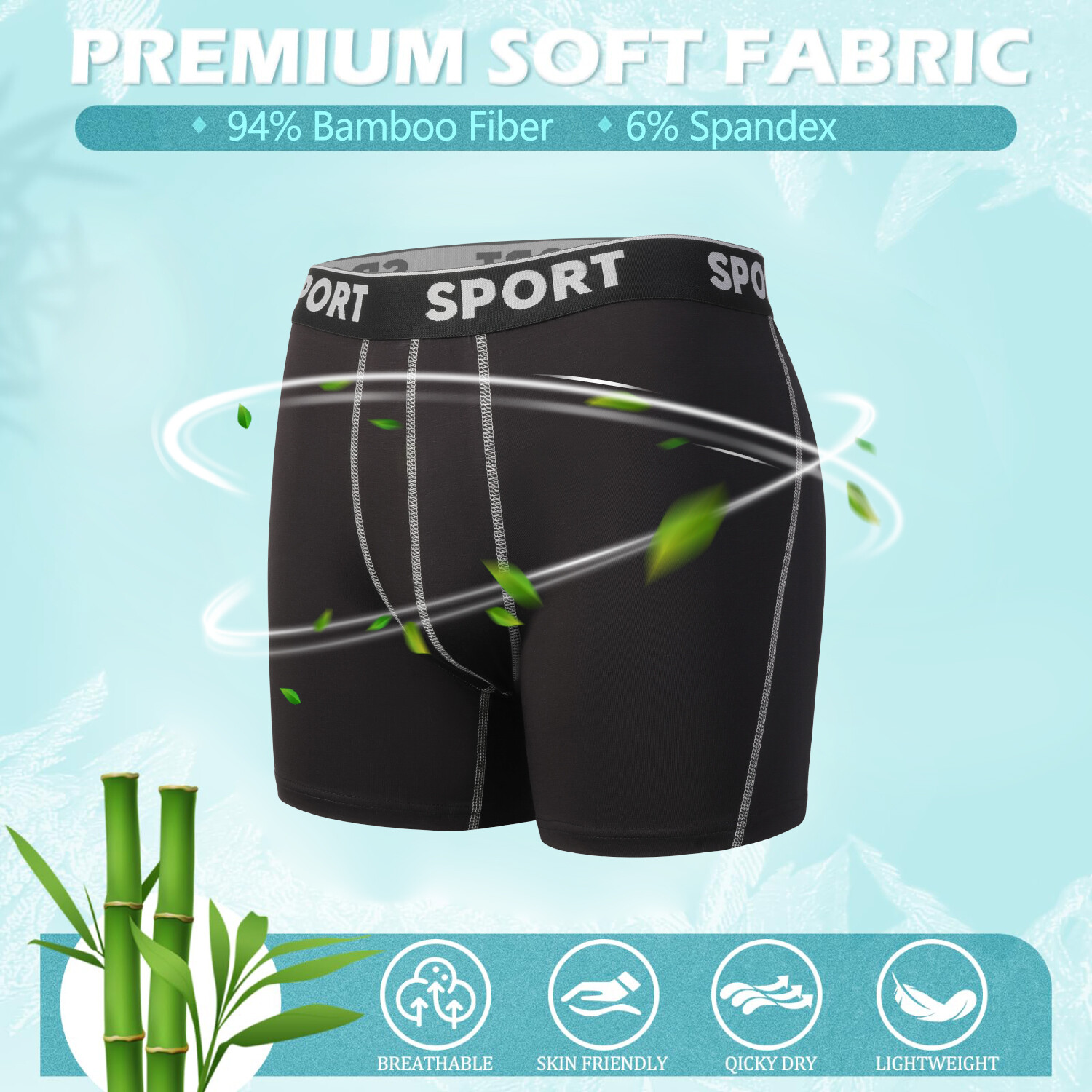4/6 PACK For Men Bamboo Underwear Shorts Multicolor Boxer Briefs Underpants NEW