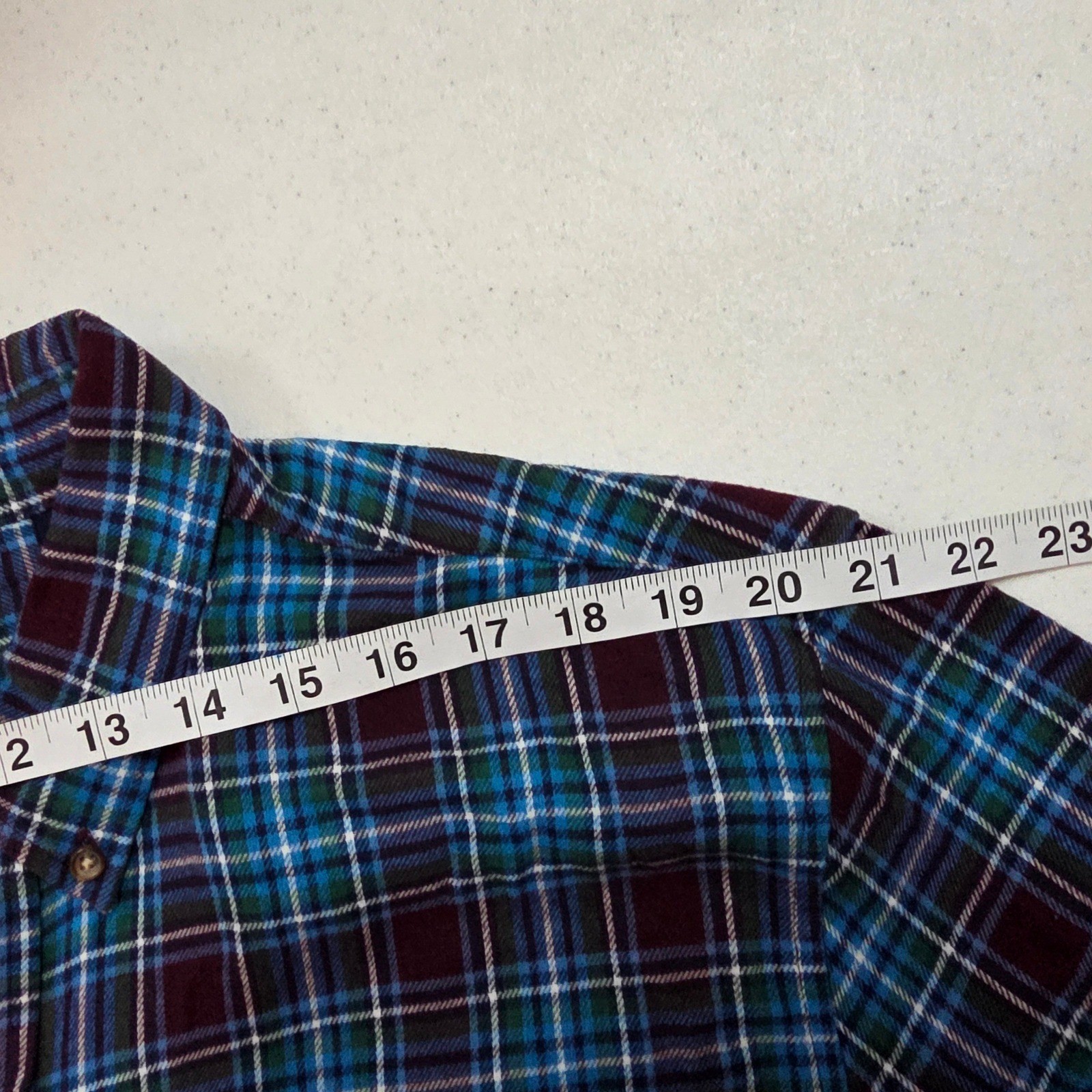 Chaps Mens XL Brushed Flannel Plaid Shirt Burgundy Teal Blue NWT 750627123001