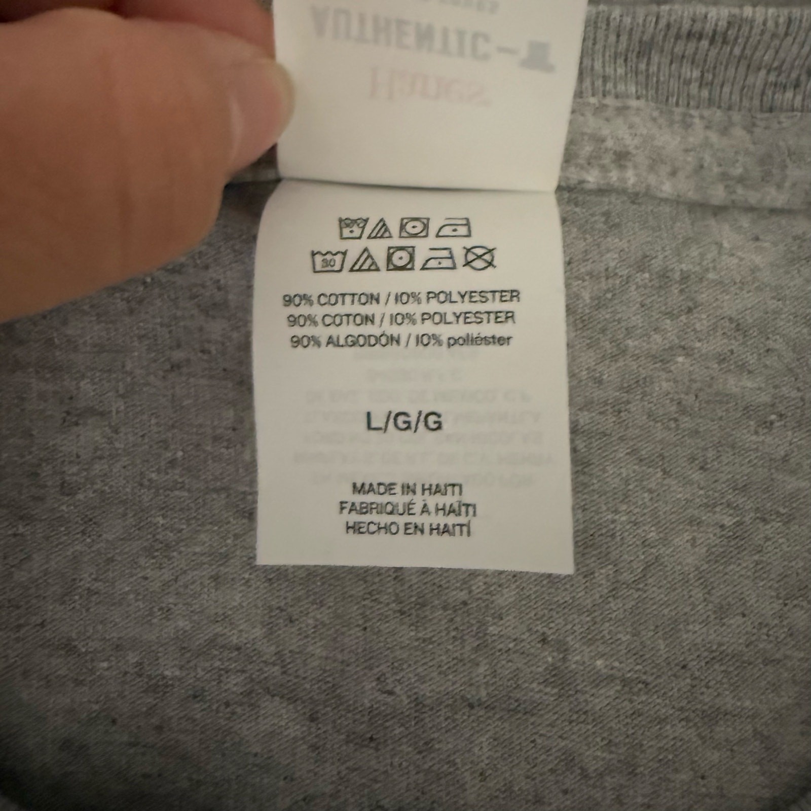 Hanes Authentic Gray T-Shirts 10 Pack Mens Large L Cotton Crew Neck Bulk Tees