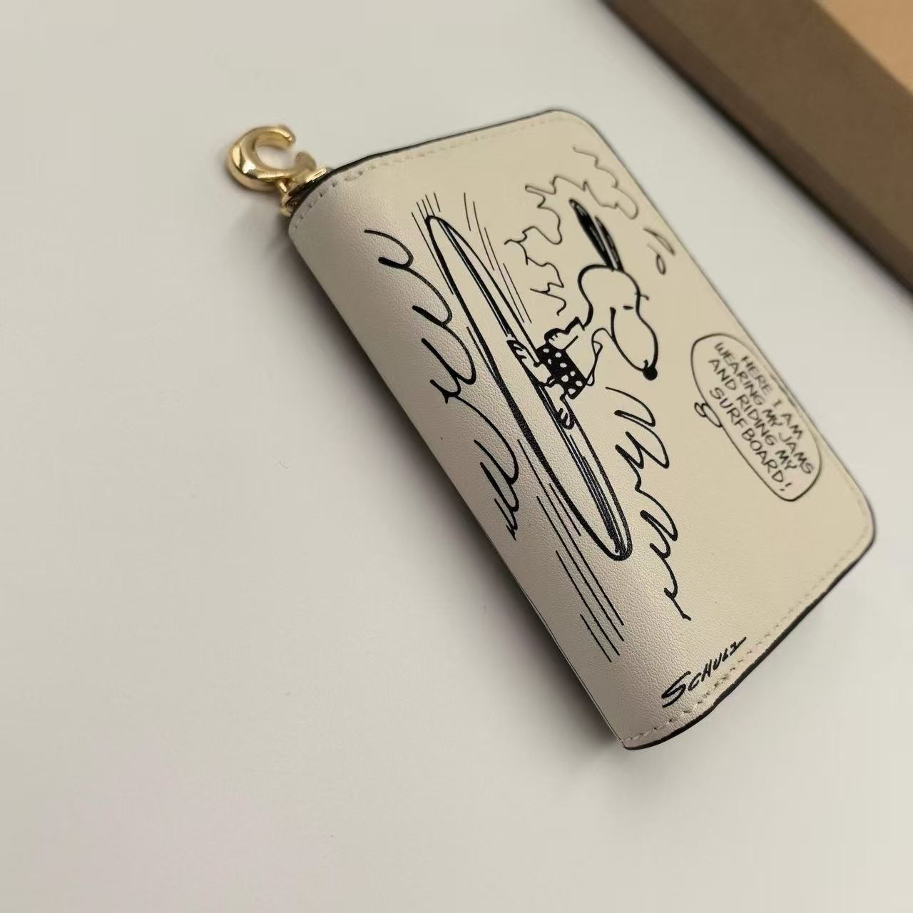 Coach X Peanuts Snap Wallet In Signature Canvas With Snoopy Print CCB18