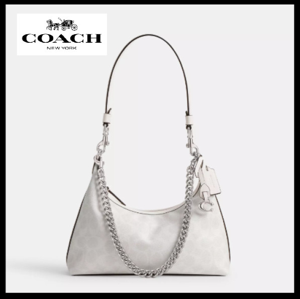COACH CAM26 Juliet Shoulder Bag 25 Signature Canvas White Chalk Outlet NEW