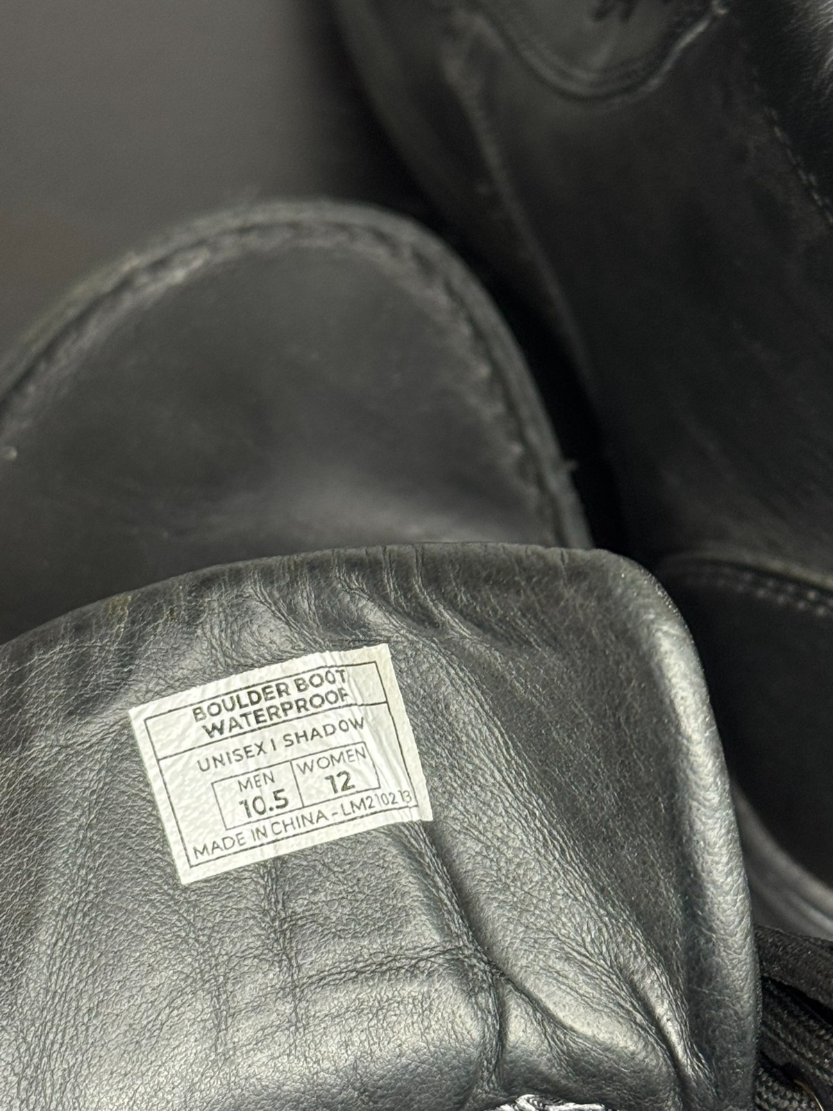 Lems Waterproof Boulder Boot – Men’s US 10.5 – Black Leather/Shadow – FREE SHIP