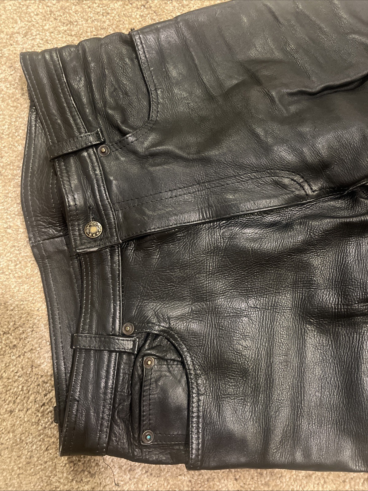 Vintage Leather King Motorcycle Pants Size 32 See Pictures and Description