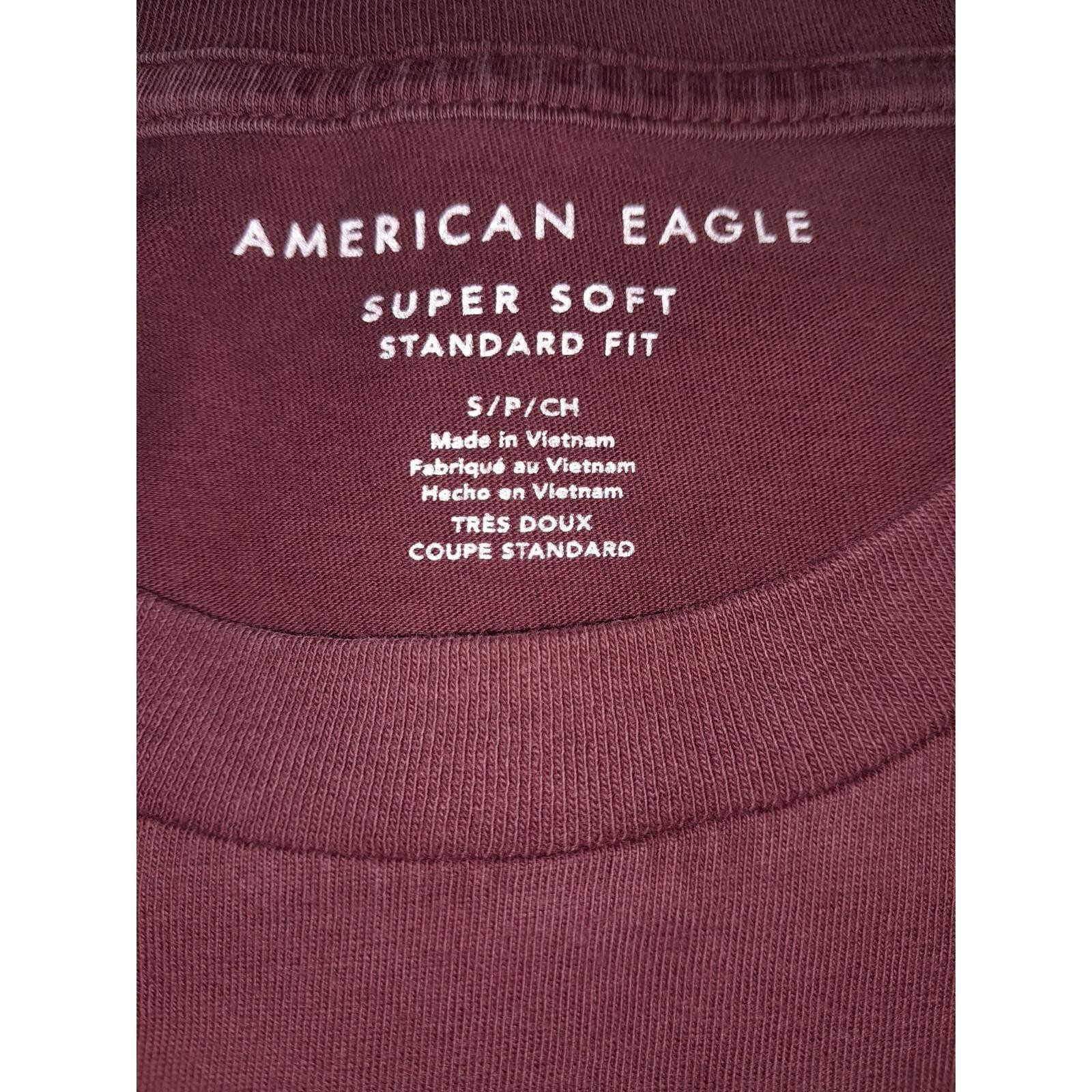 American Eagle S/P/CH Super Soft Short Sleeve Burgundy With White Accent Eagle