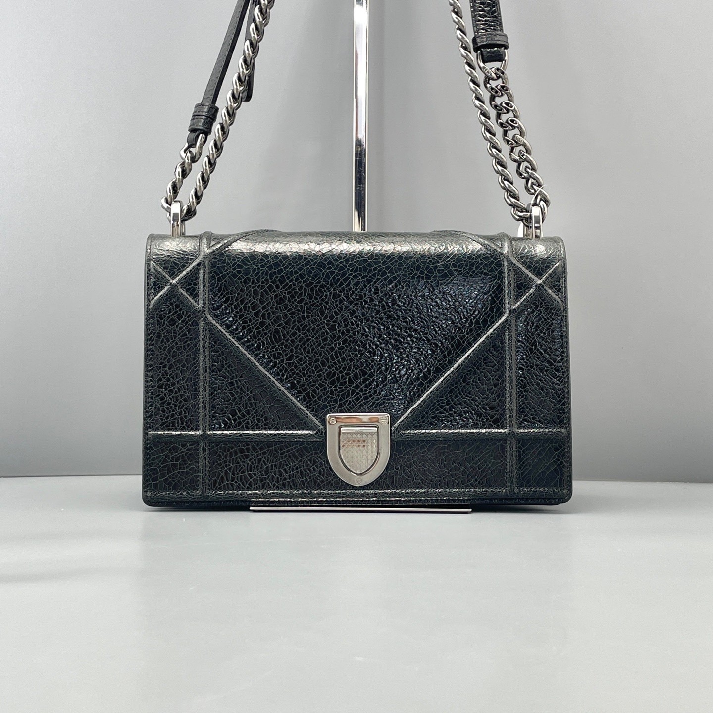 Dior Pre-Owned Authentic Chain Bag Black 25*17*7cm Free Tracked Shipping