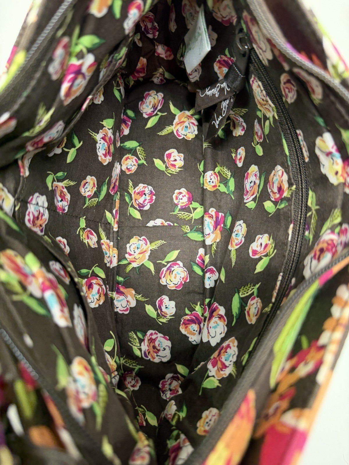 Vera Bradley English Rose Cassidy Quilted Purse Hand Bag Floral VGUC