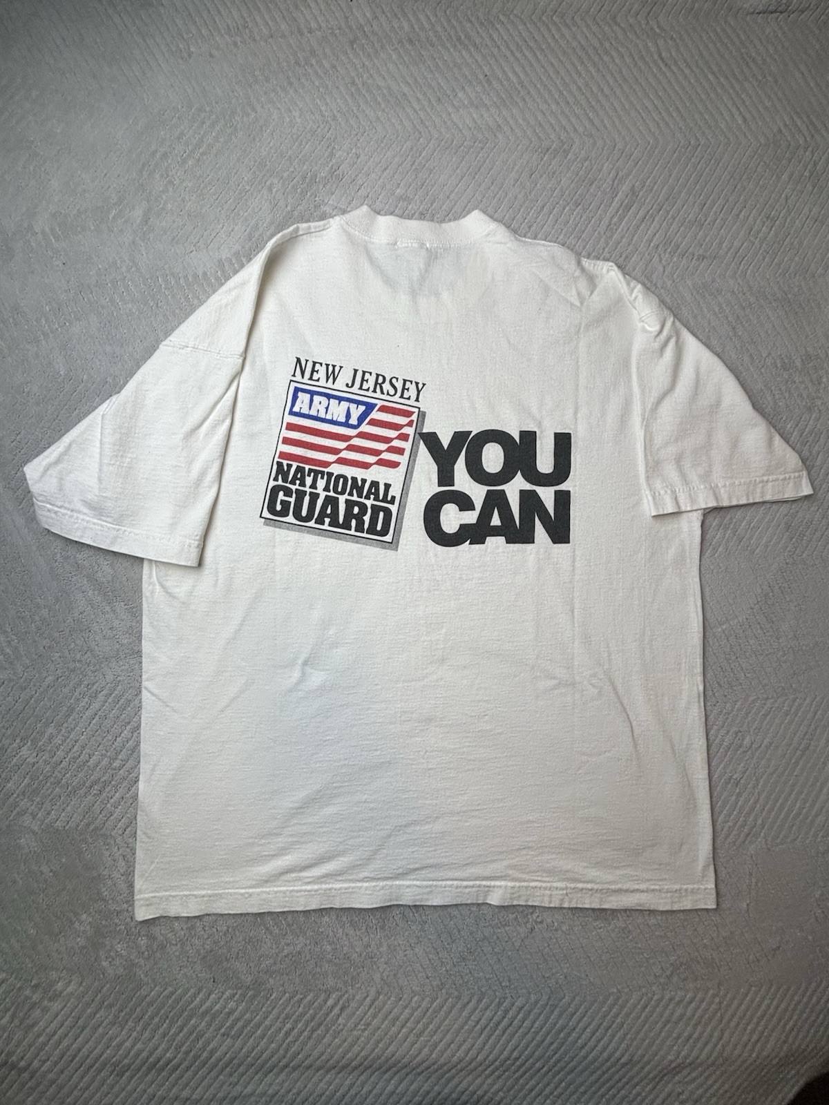 Vintage 90s New Jersey Army National Guard T Shirt XL Made USA Double Sided
