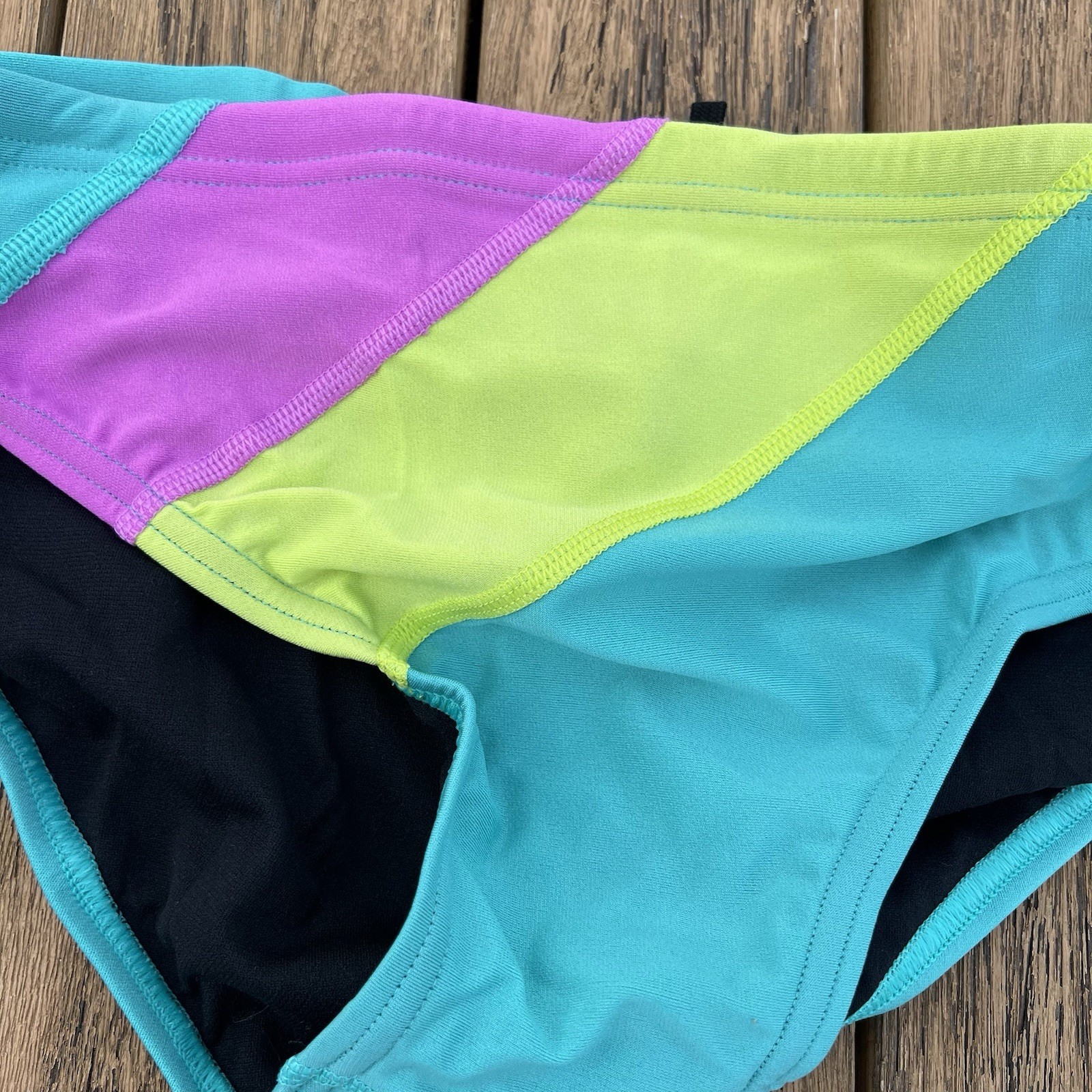 Speedo Men acid lime green colorblock swim Brief Swimwear size 28 30 32 34 36 38