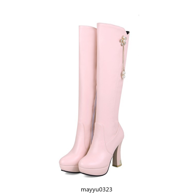 Womens Platform Zip Knee High Boots High Block Heel Winter Shoes Clubwear New
