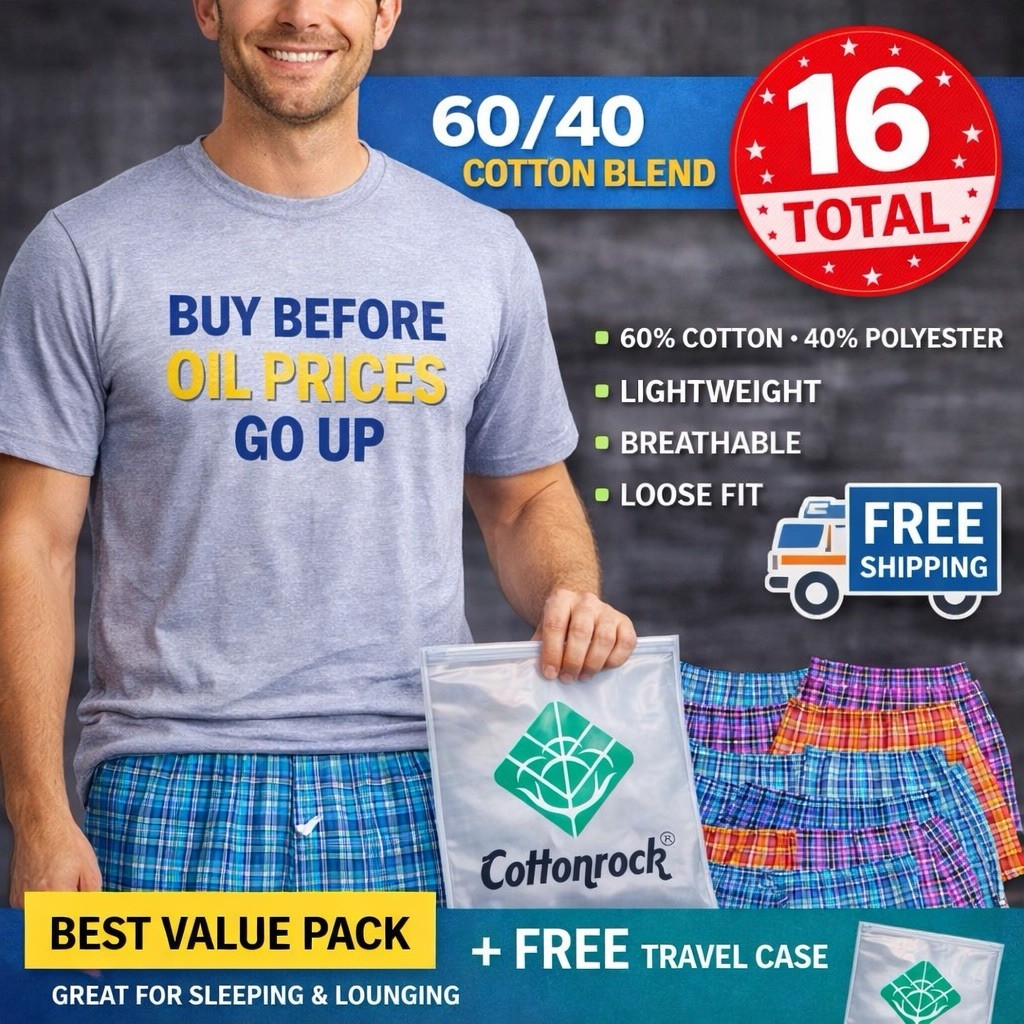 Men Cotton Blend Boxer Shorts New Value 16 Pack/ Soft Breathable Comfy Loose Fit