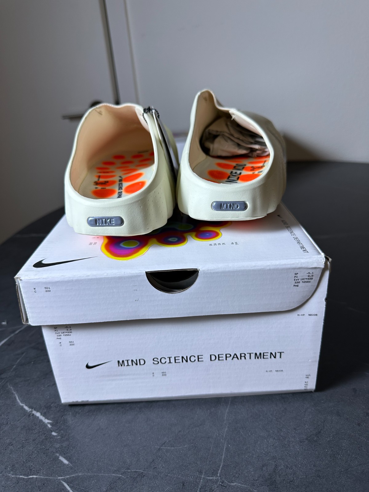 nike mind 001 slide White/Black size 8/8.5/9.5/10