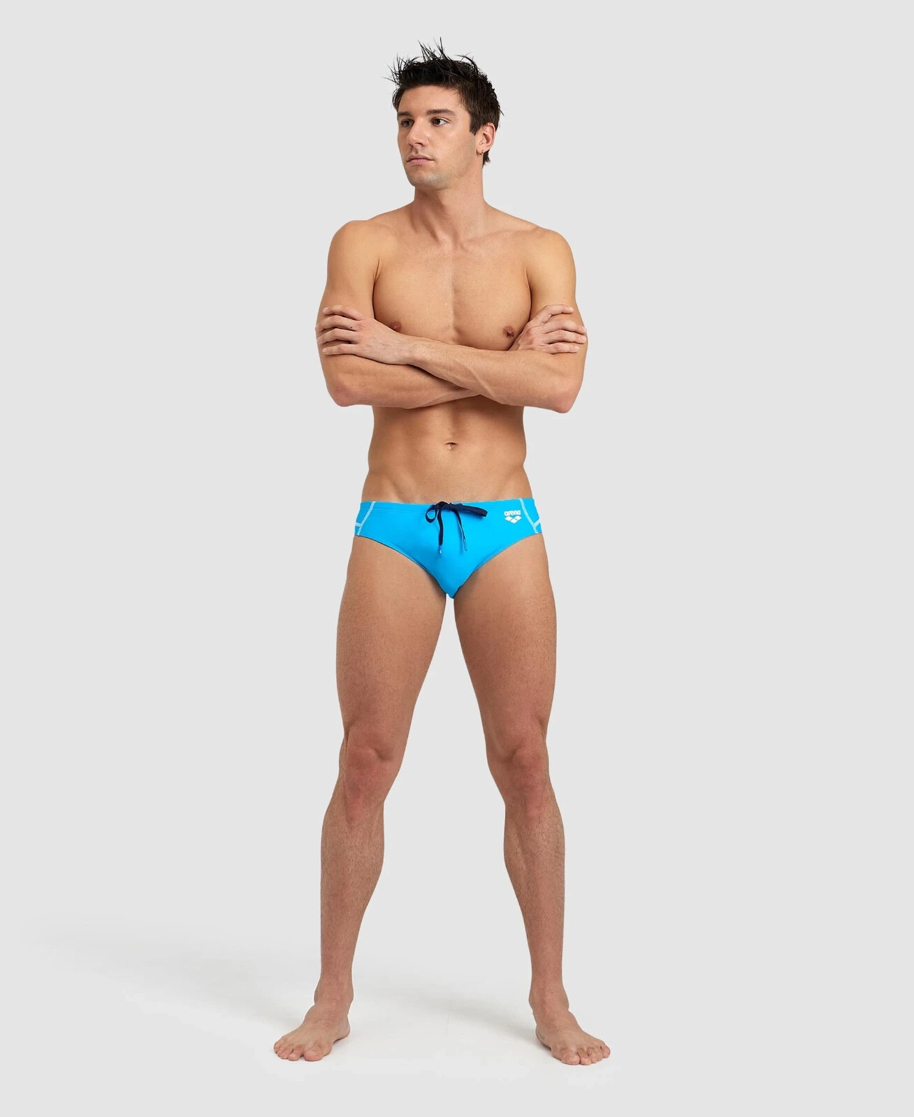 Arena men turquoise blue sport fit swim brief bikini swimwear size 32 34 38