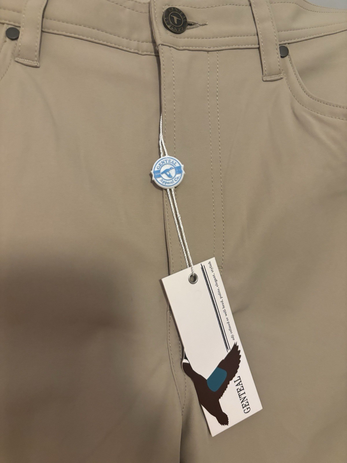GenTeal Clubhouse Khaki Pants Stretch 5-Pocket Rover Mens Pants 34W-34L NWT