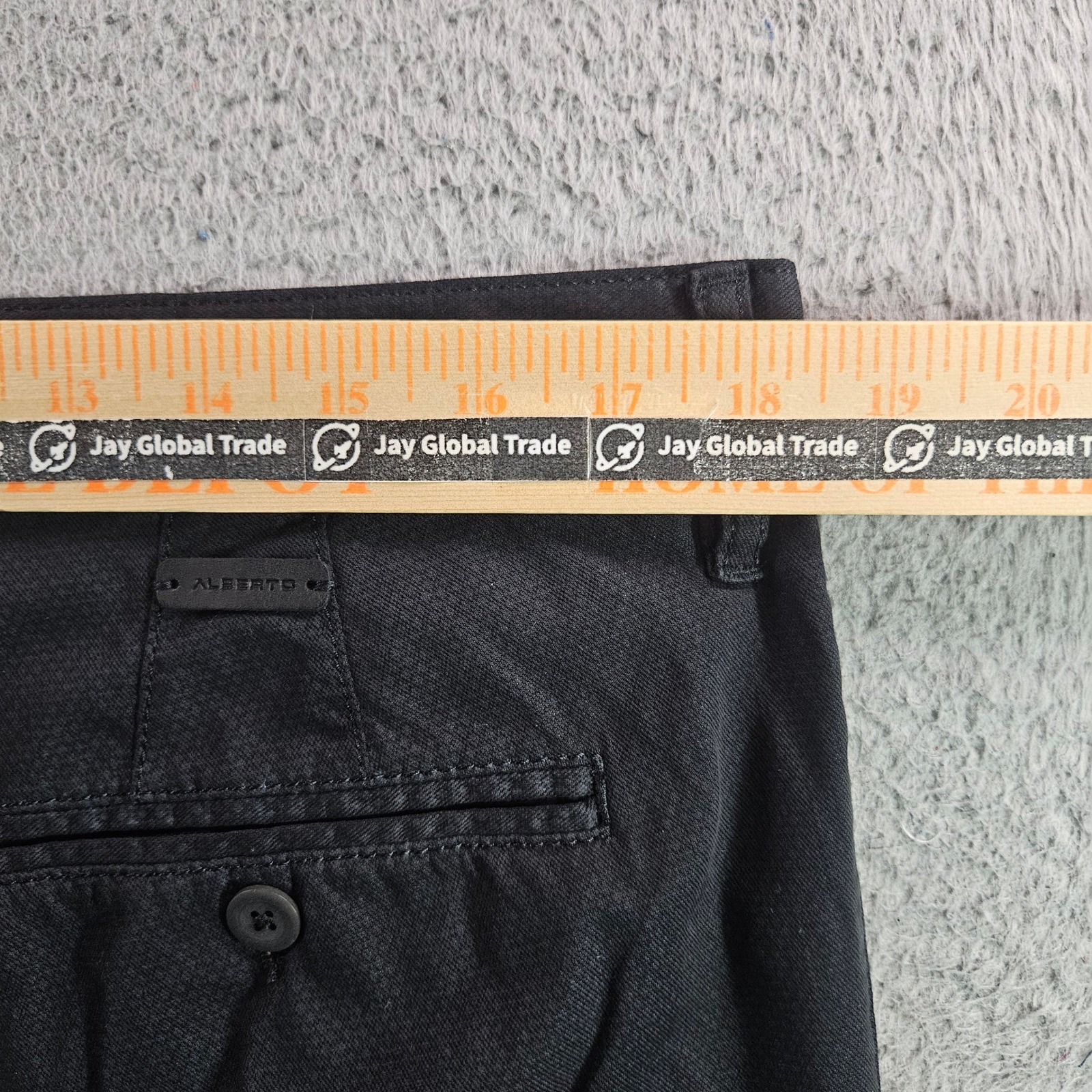 Alberto Mens Regular Slim Fit Dynamic Superfit Print Pants Black 36×34