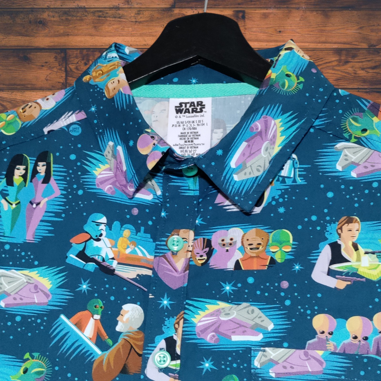 Disney Parks Star Wars Cantina Tiki Camp Shirt Jeff Granito Mens Small NWOT