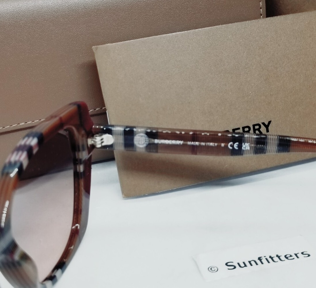 BURBERRY brown check/pink gradient MERYL BE4393 405413 54 sunglasses NEW IN BOX!