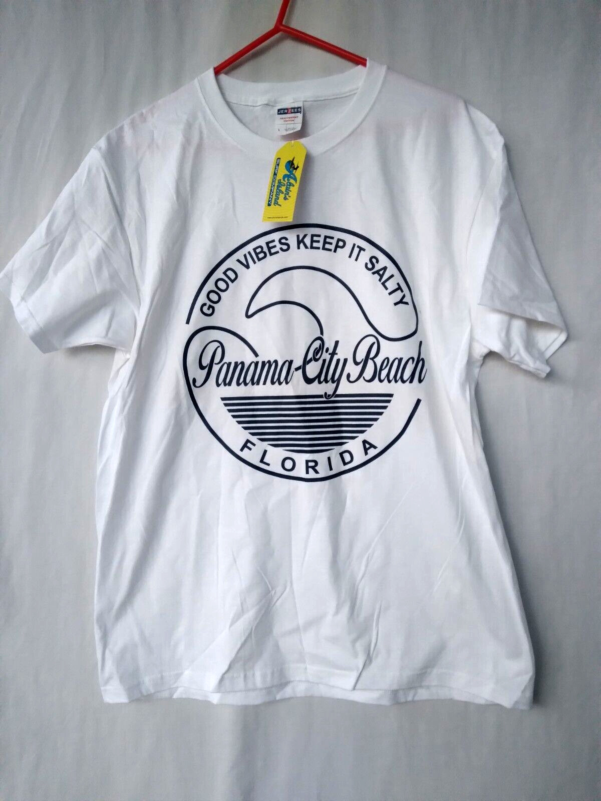 Panama City Beach FL USA Vacation Souvenir Unisex White T-Shirt Top L NWT