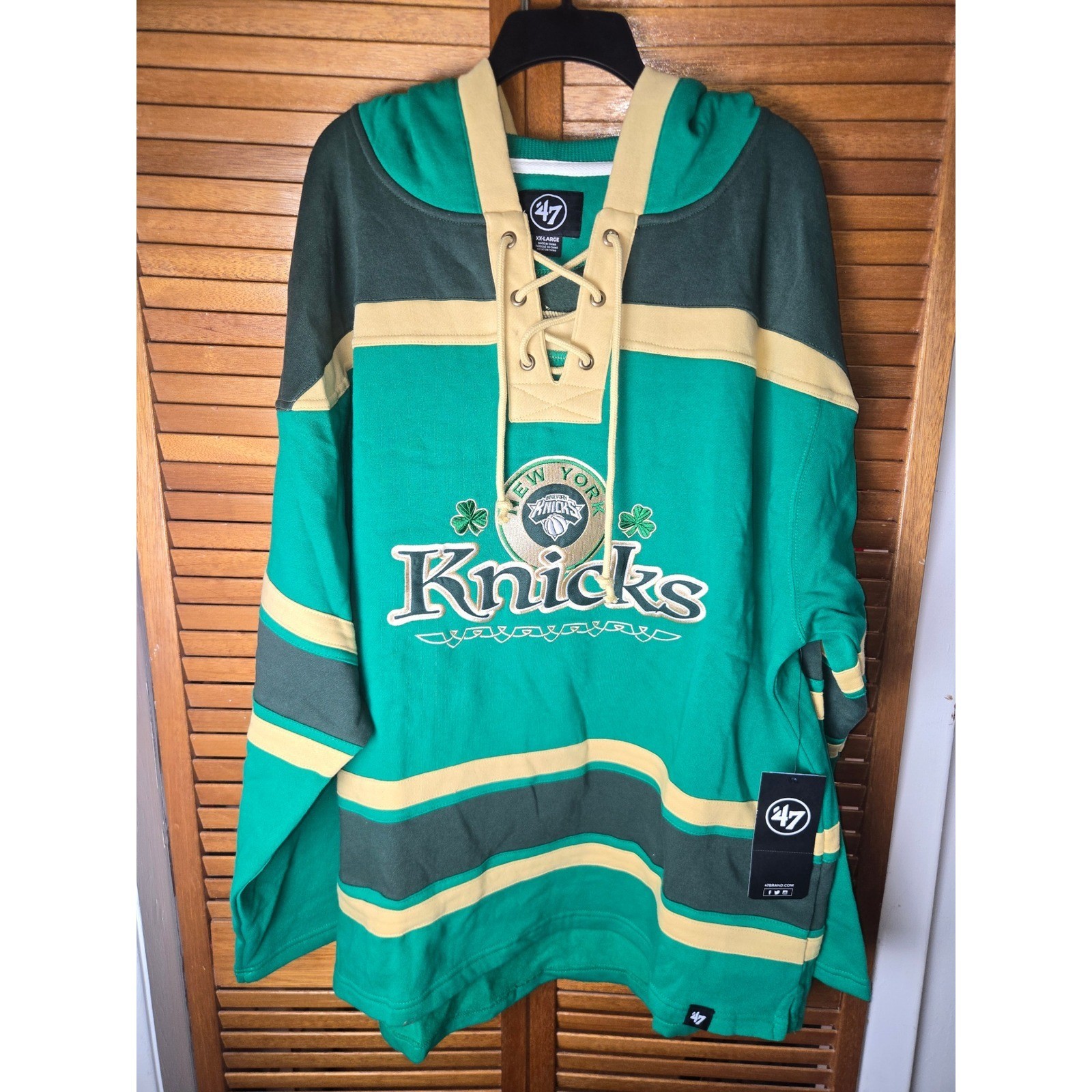 New York Knicks ’47 St Patricks Day Superior Lacer Hoodie Mens XXL