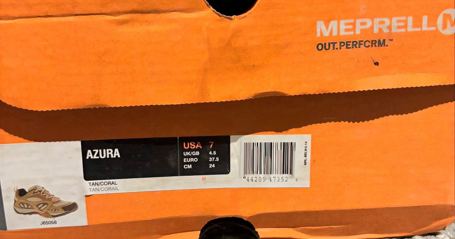 Merrell Azura Hiking Shoes Womens Size 7 Tan /Coral