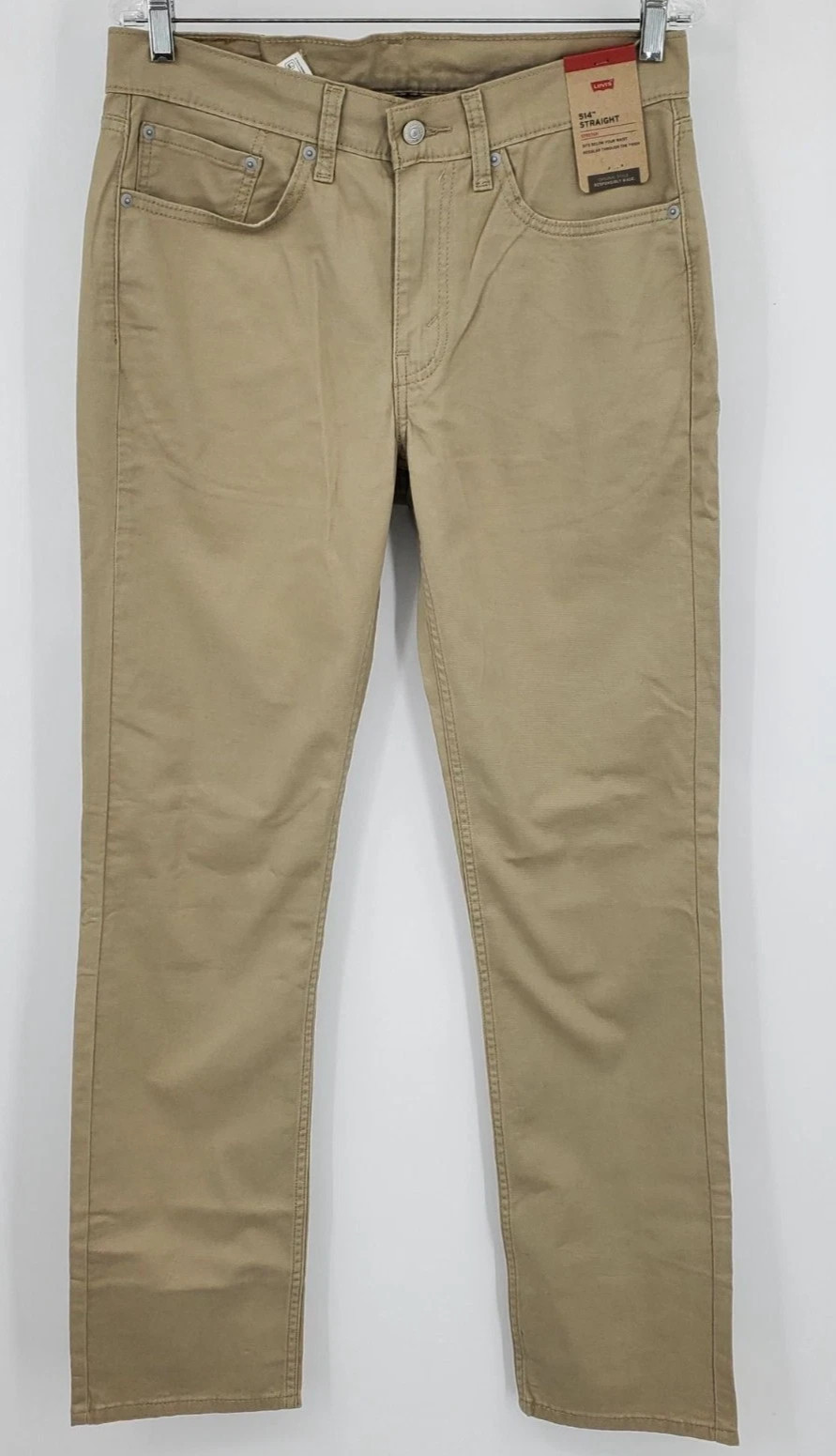 Levi’s 514 Men’s Tan Khaki Straight Stretch Jeans Size 30″-40″ Inseams 29″-32″