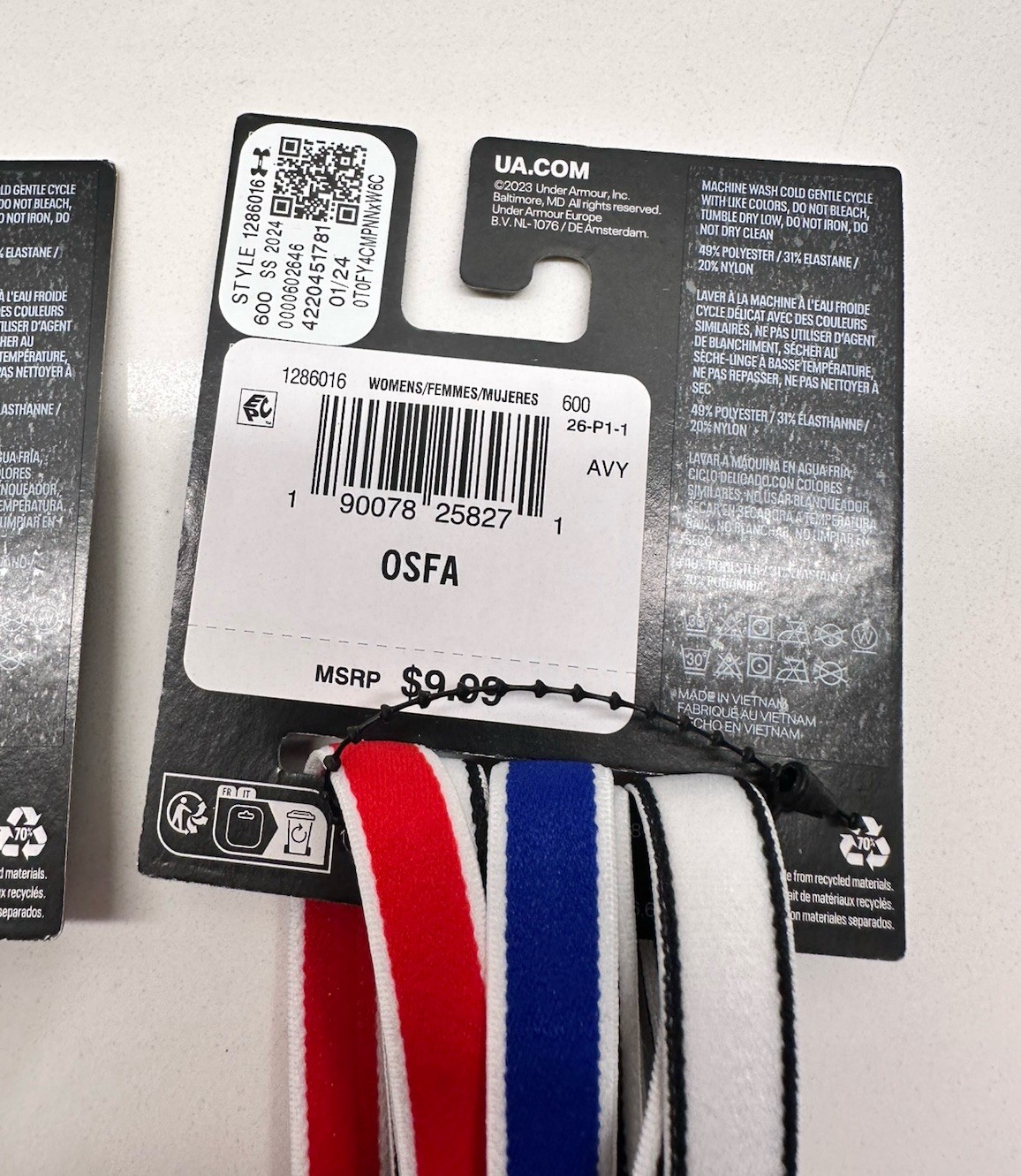 Lot of 12 NEW Under Armour UA Headbands Black/White/Blue/Red FREE Shipping