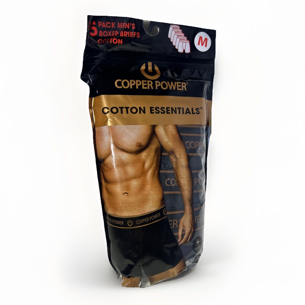 New Copper Power Men’s 5 Pack Classic Fit Boxer Briefs Sizes S, M, L, XL