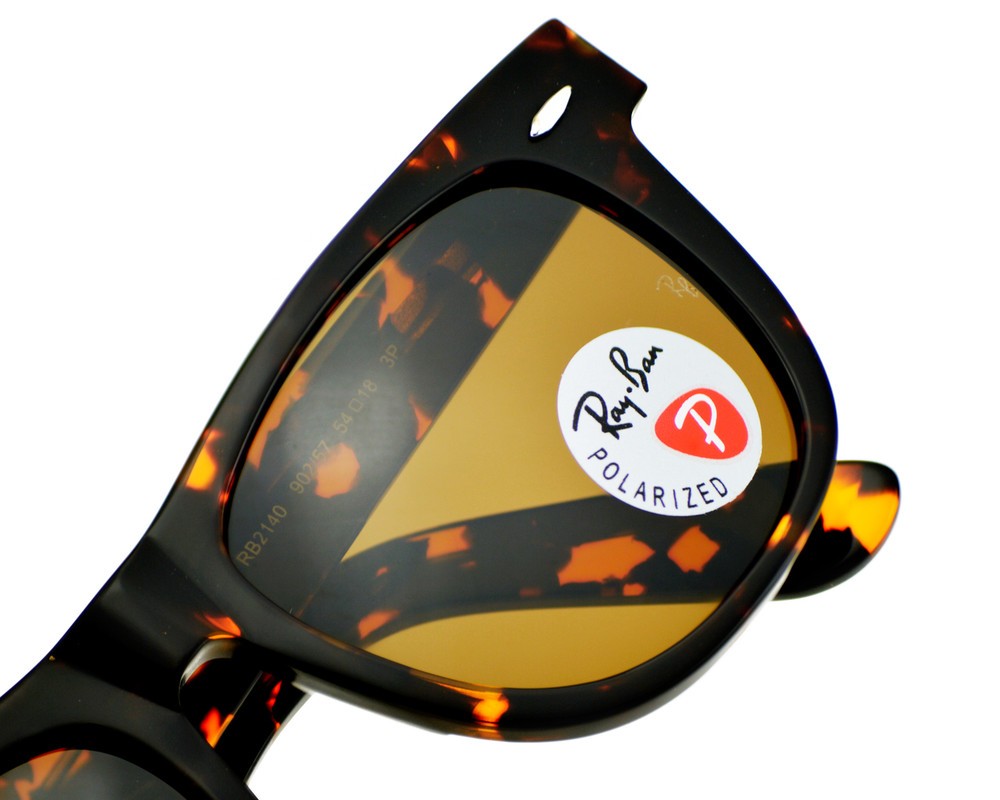 Ray-Ban RB2140 Original Wayfarer Tortoise Frame Polarized Brown Lens 54mm Unisex