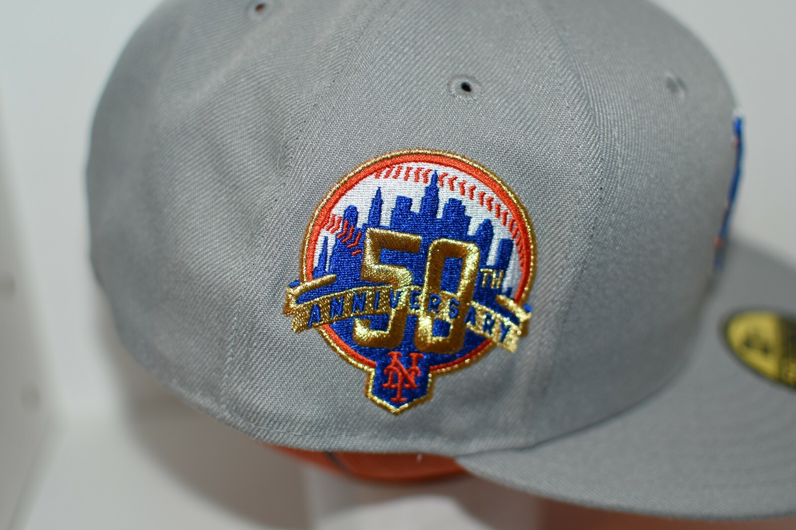 NEW YORK METS 50th ANNIVERSARY FRESH GRAY NEW ERA FITTED HAT – SIZE 7 3/4