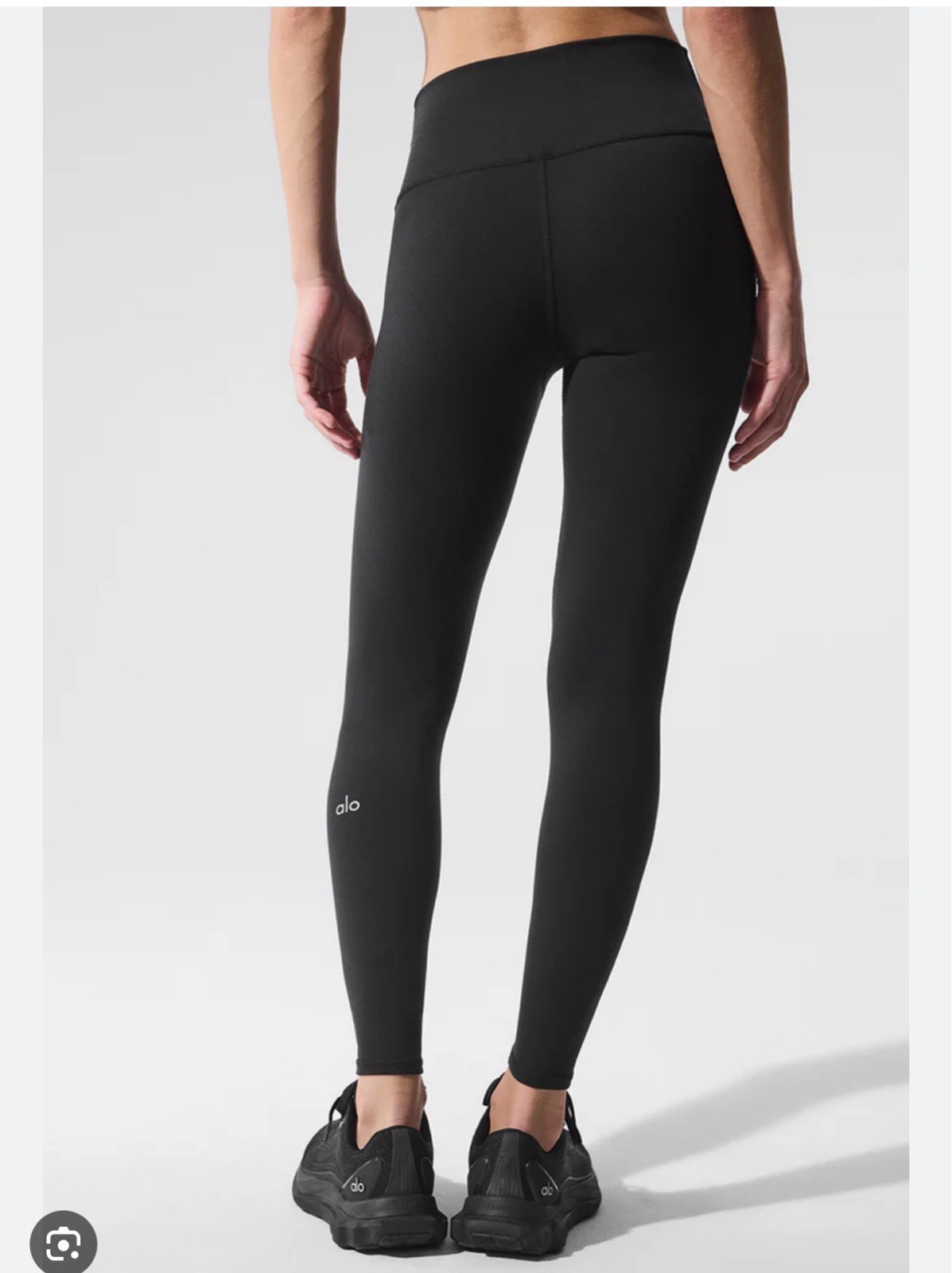 Alo Airbrush High-Waist Ankle Leggings Black Size S Stretch Yoga, 7/8 length
