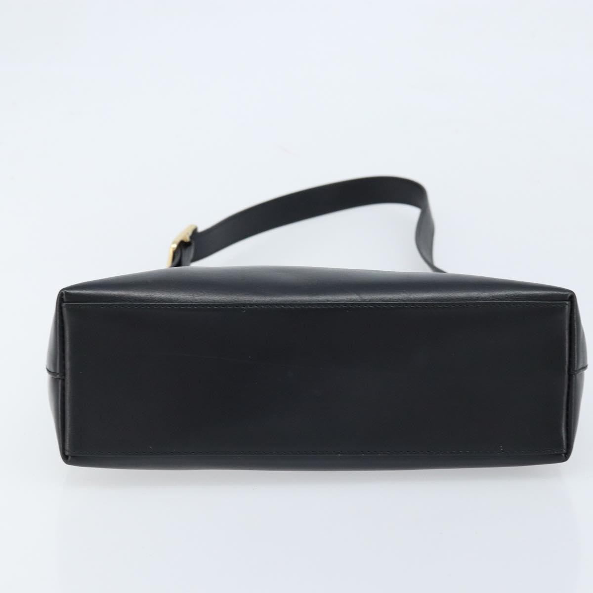 GUCCI Shoulder Bag Leather Black Gold 001 1998 1785 Auth 173859