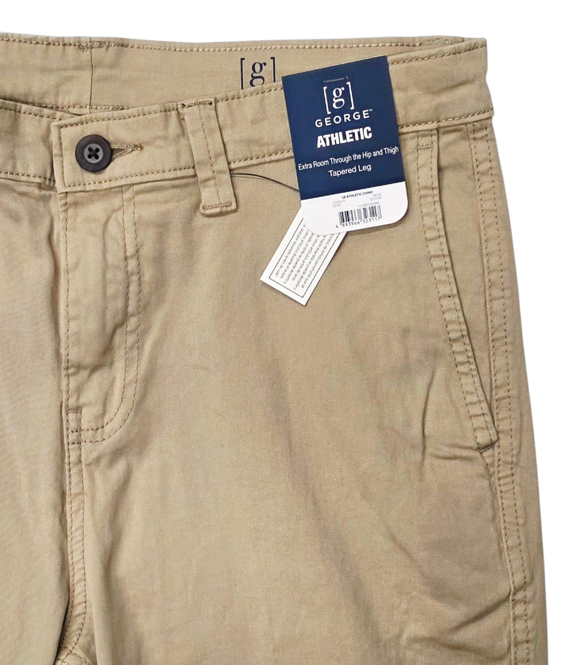 George #11897 NEW Men’s Beige Athletic Fit Stretch Tapered Leg Chino Pants