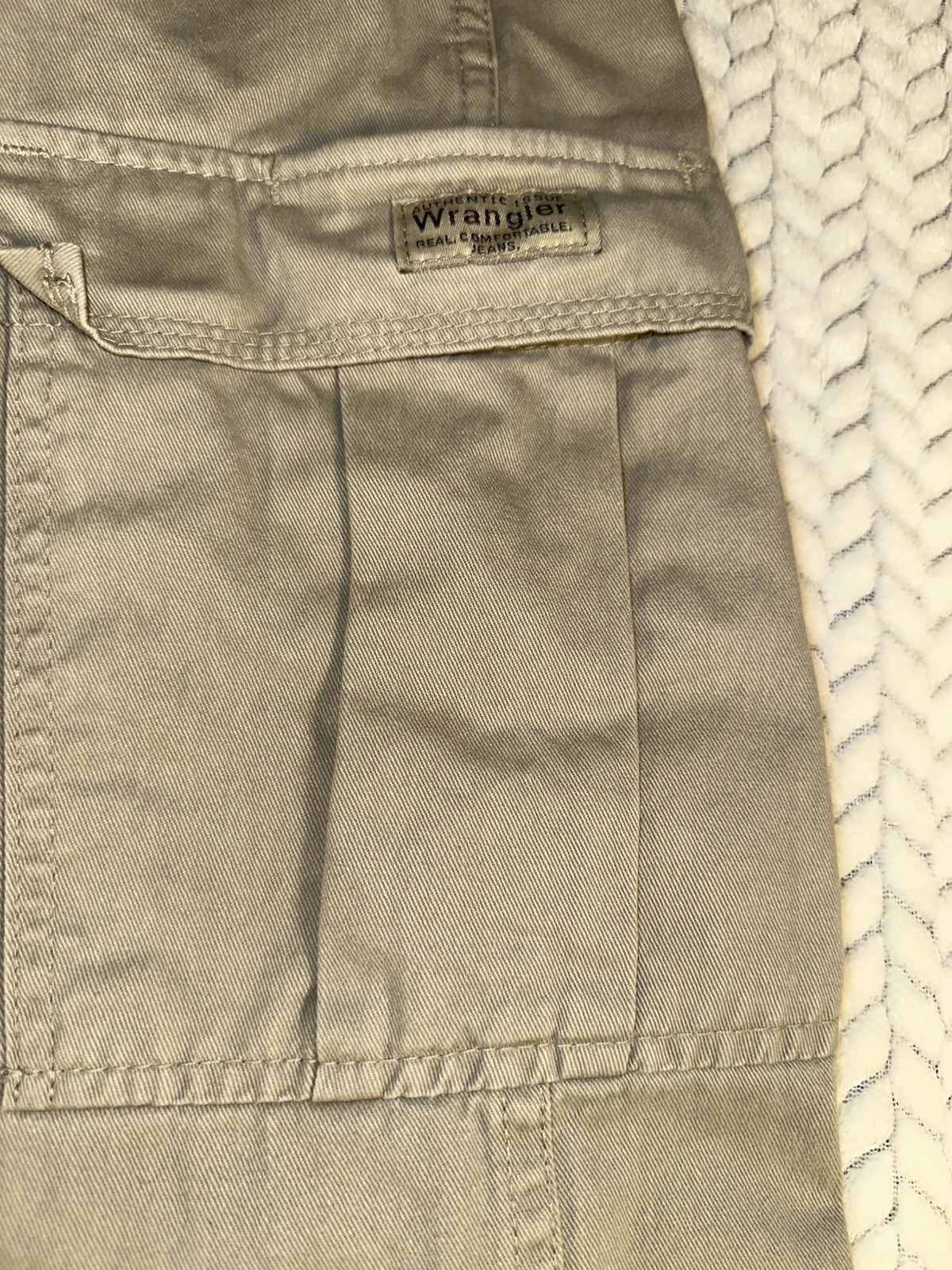 Wrangler Mens Relaxed Fit Cargo Pants Tan Soft 38×30 Outdoor