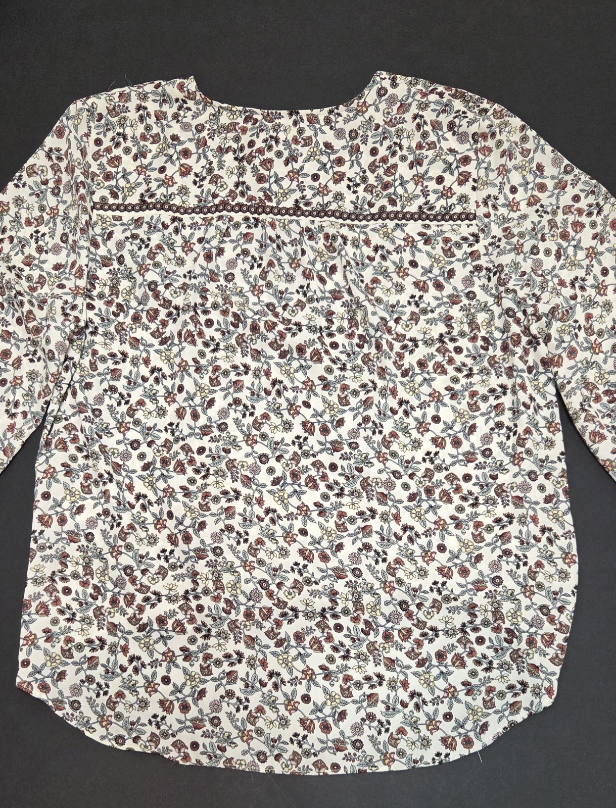 Max Studio Cottagecore Floral Wrap Blouse Long Sleeve Hi-Low Flowy Peasant – XL