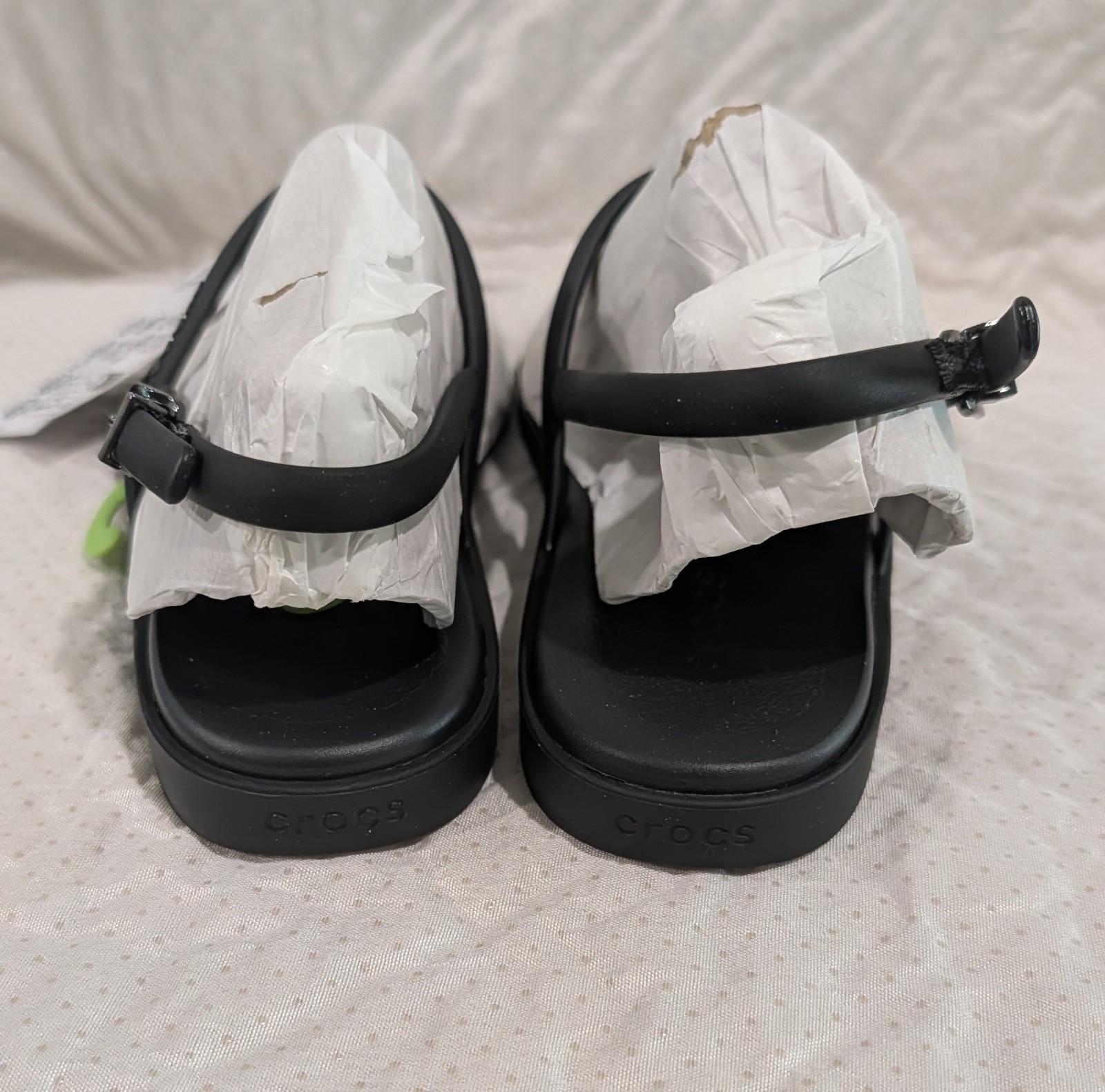 Crocs Miami 209793-001 Sandals Womens 6 Black Square Toe Thong Flip Flop