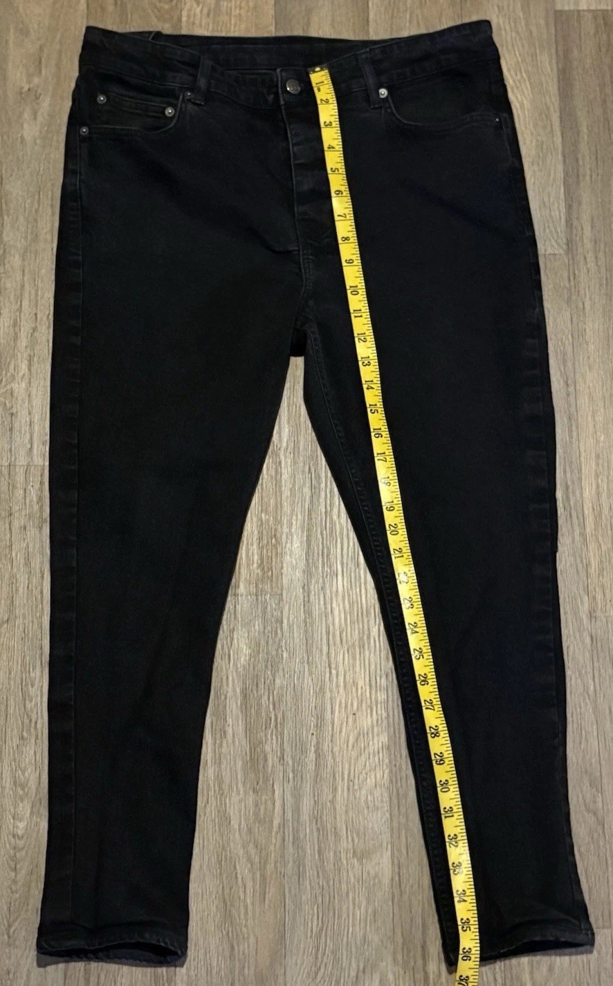 Ksubi Black Skinny Slim Stretch Denim Jeans Cotton Elastane 5-Pocket Men 36