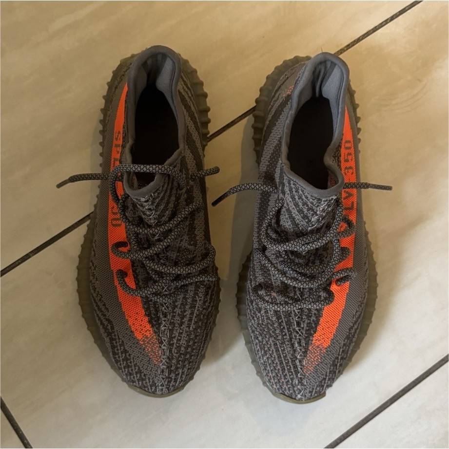 adidas Yeezy Boost 350 V2 Beluga Gray Orange Primeknit Men’s Low Top Sneakers