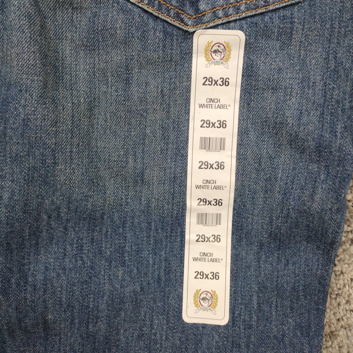 Cinch Men’s White Label Relaxed Fit Jeans Dark Stonewash Indigo Size 29×36 NWT