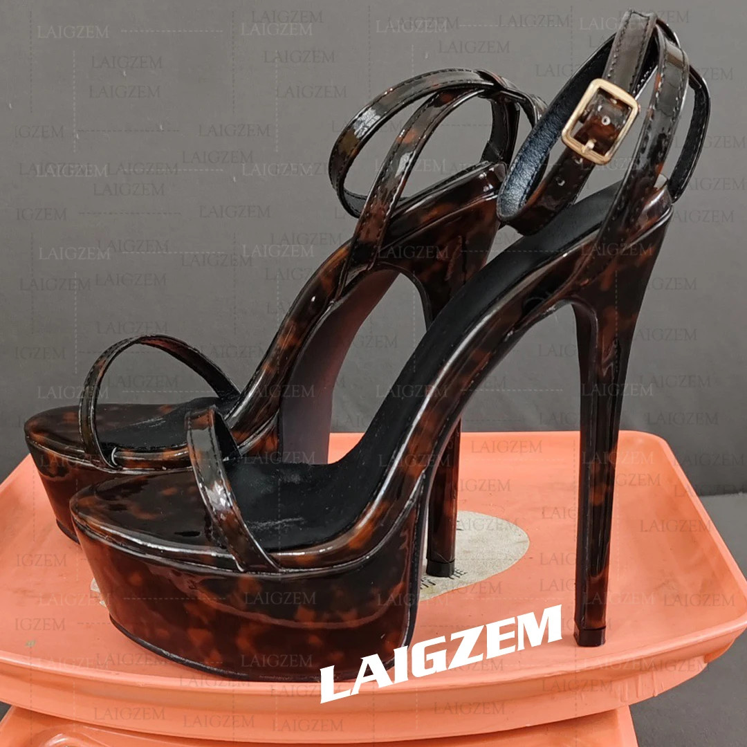 Women Platform Sandals Open Toe Thin High Heels Pumps Ankle Strap Shoes Woman