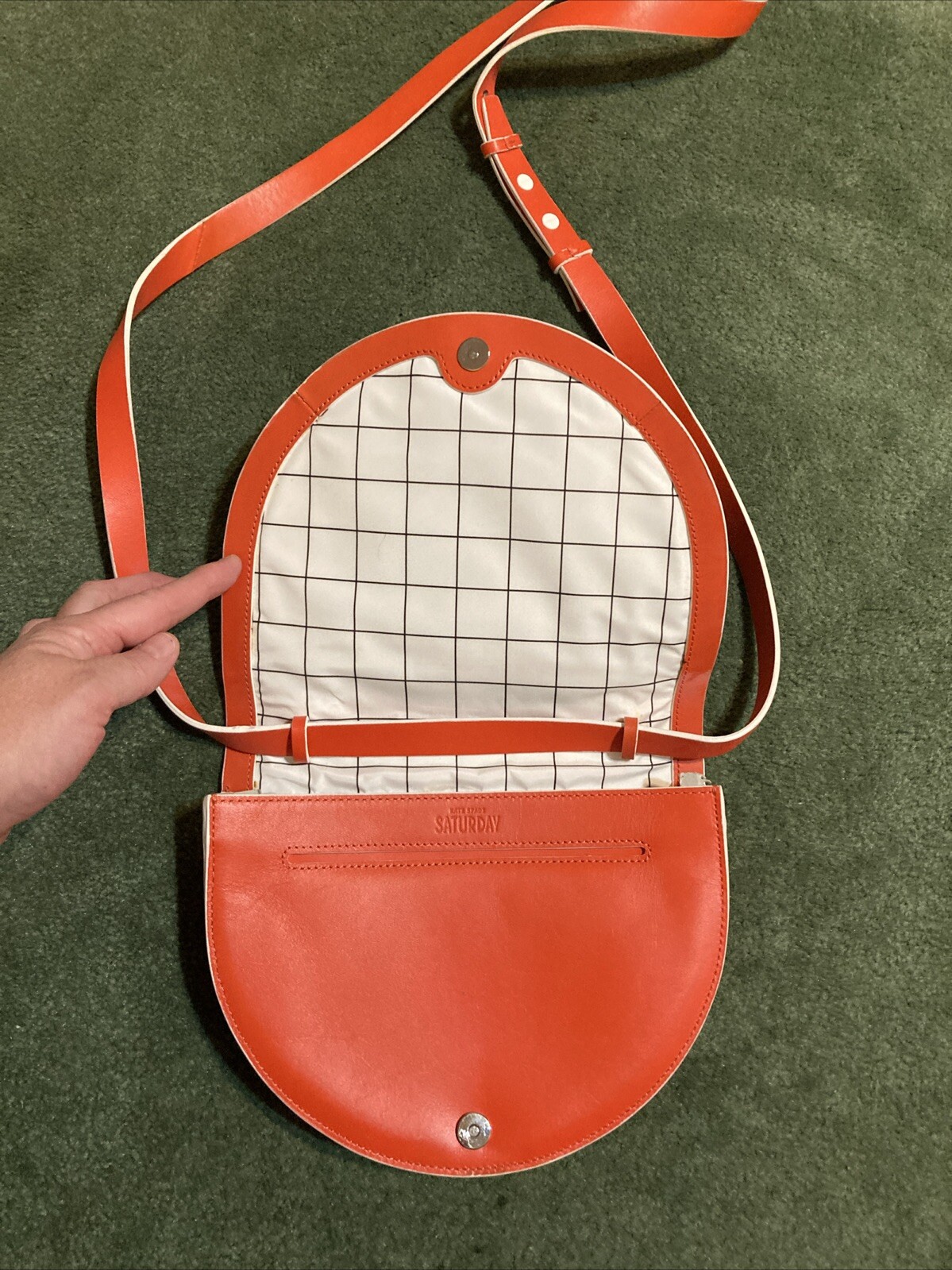 Kate Spade Saturday Half Circle Bag NWOT Bright Coral shoulder, clutch, belt
