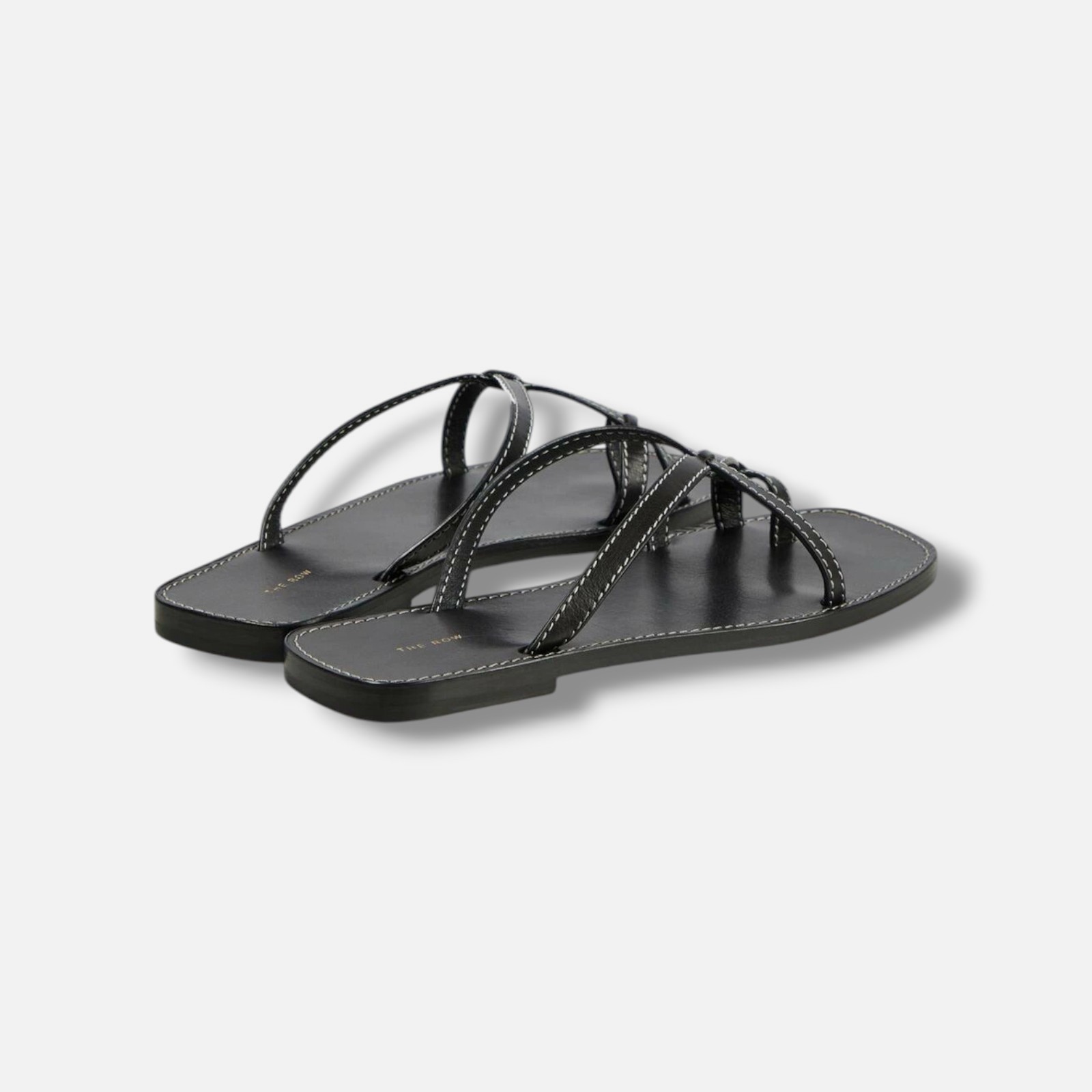 The Row Women’s Black Link Leather Sandals Size 40.5
